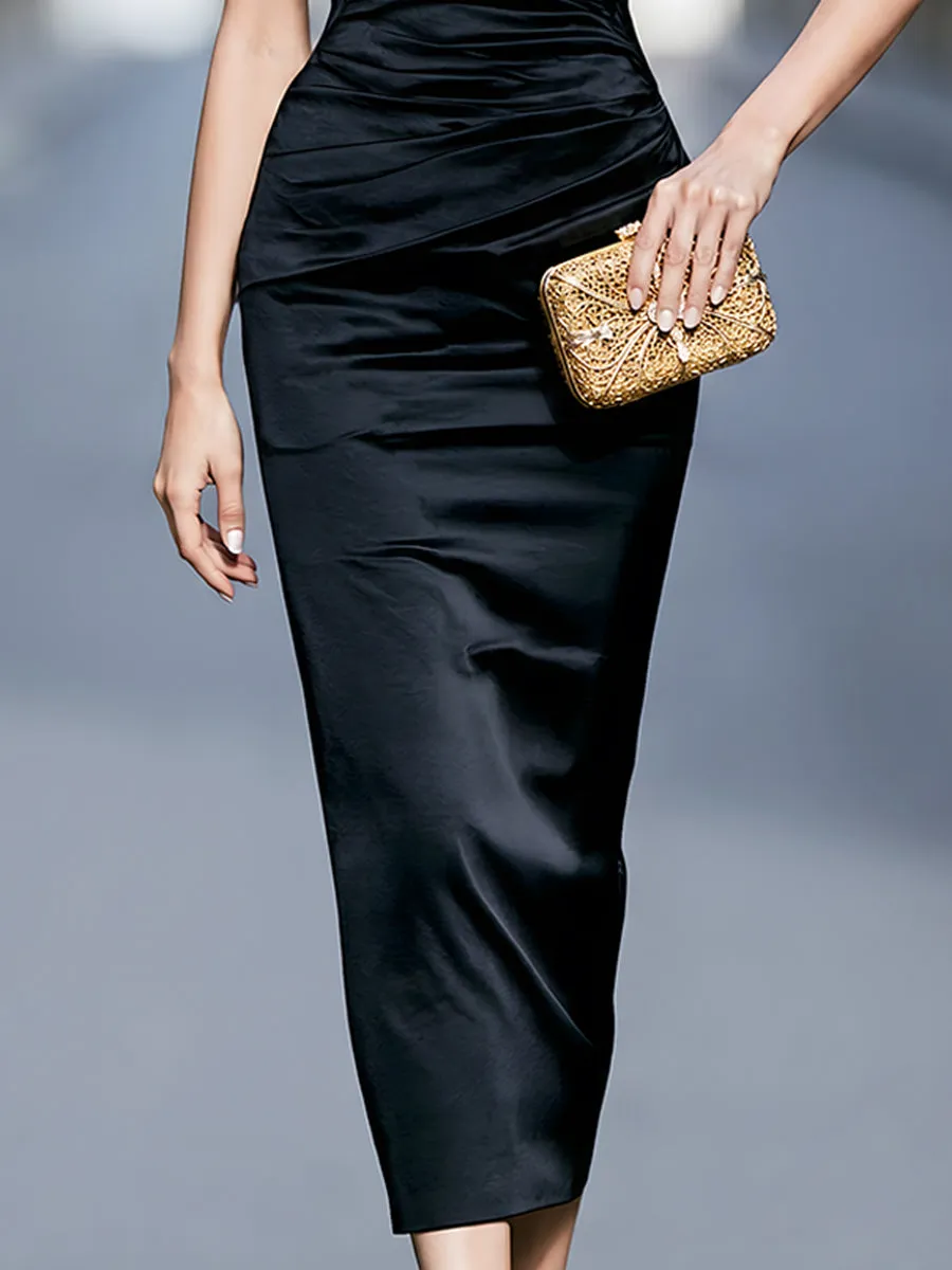 Sleeveless Ruched Evening Sheath Dress sold by Mooyius product image thumbnail 3
