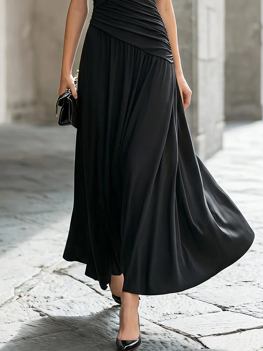 Elegant Draped Sleeveless Maxi Dress sold by Mooyius product image thumbnail 3