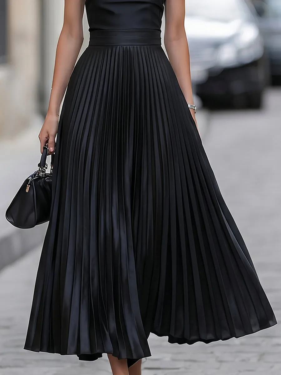 Short-Sleeve Pleated Maxi Dress sold by Mooyius product image thumbnail 3