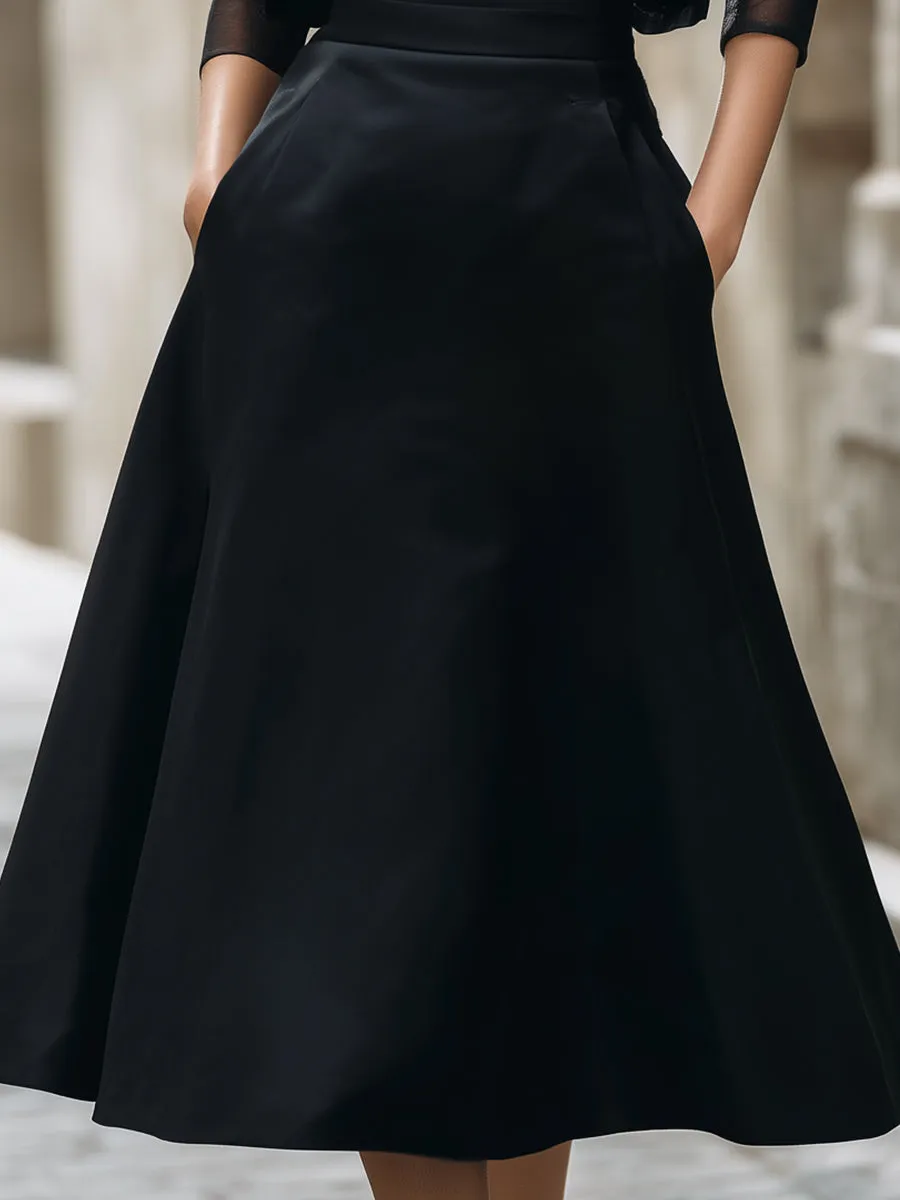 Mesh Sleeve Cropped Blazer & Strapless Satin A-Line Midi Dress Two-Piece sold by Mooyius product image thumbnail 4