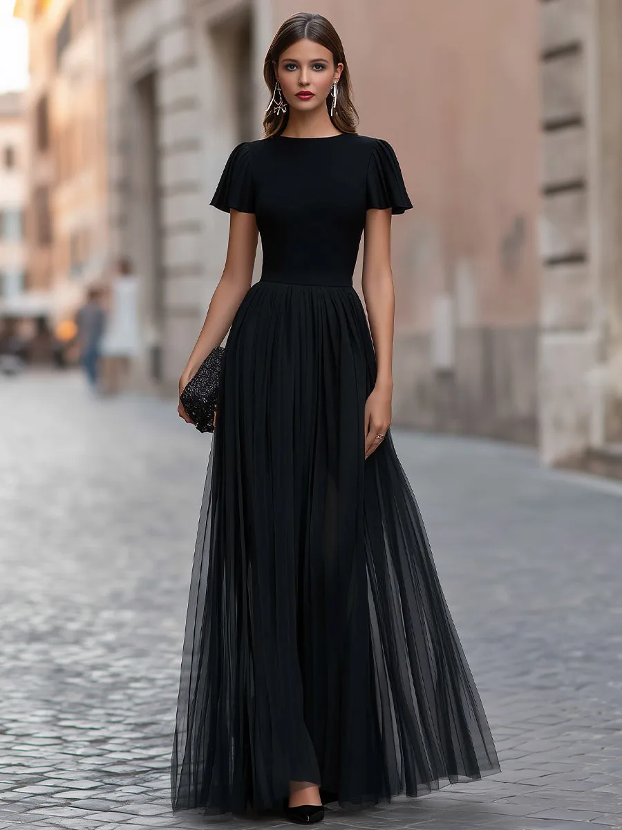 Flutter Sleeve Pleated A-Line Maxi Dress sold by Mooyius product image thumbnail 2