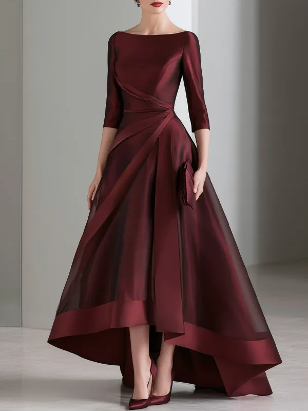 Draped Waist Organza High-Low Evening Dress made by Mooyius