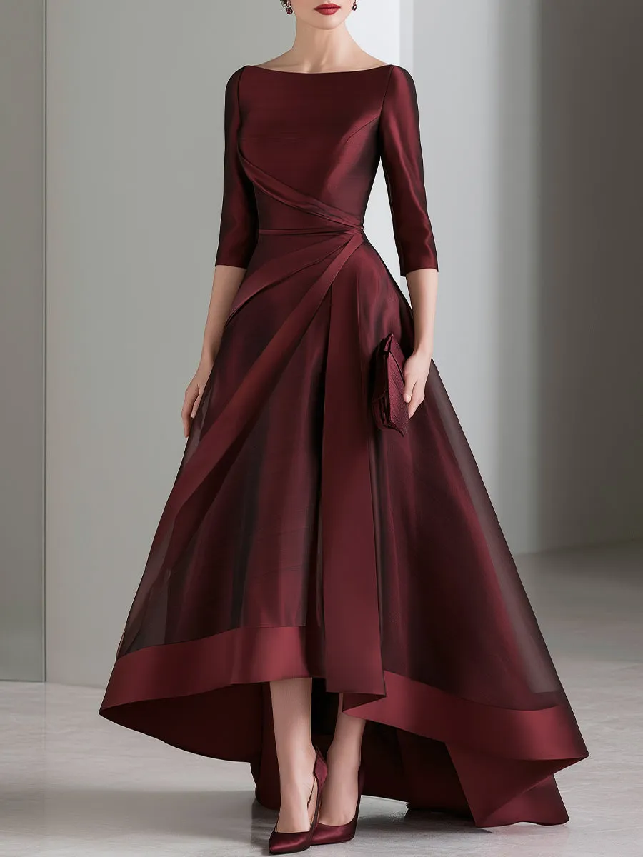 Draped Waist Organza High-Low Evening Dress sold by Mooyius