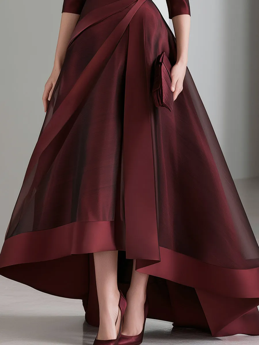 Draped Waist Organza High-Low Evening Dress sold by Mooyius product image thumbnail 4