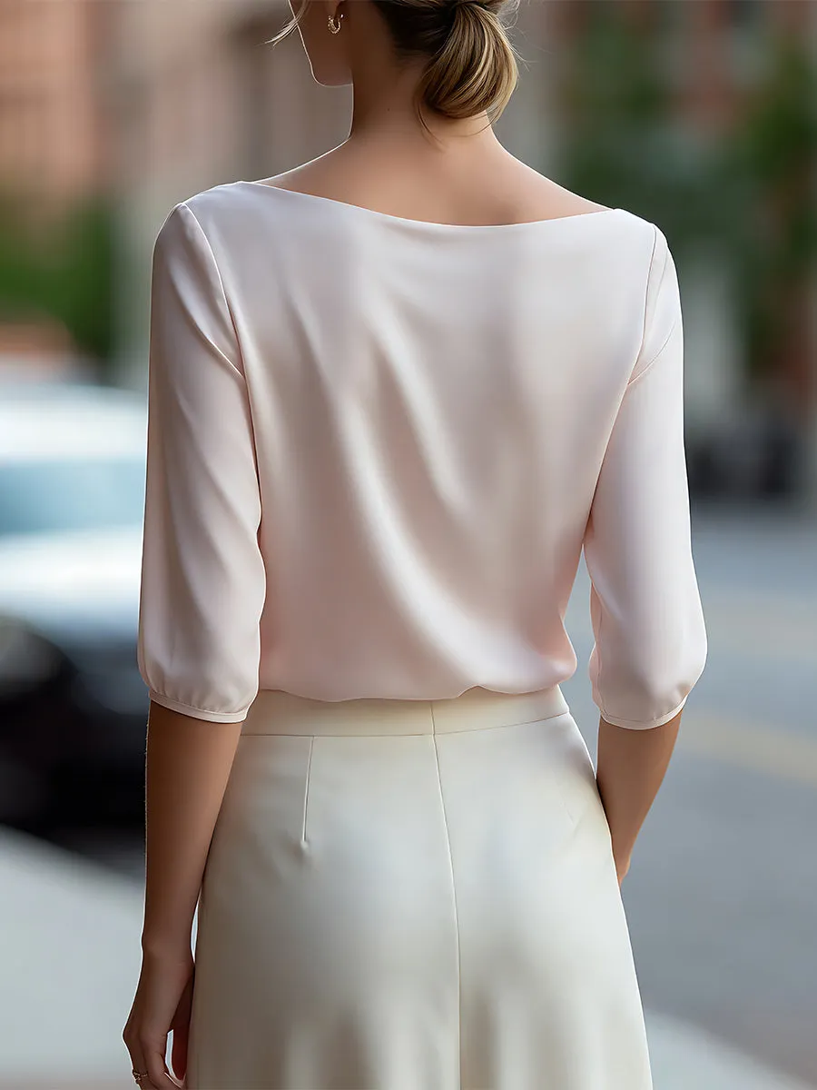 3D Floral Draped Chiffon Asymmetric Top sold by Mooyius product image thumbnail 5