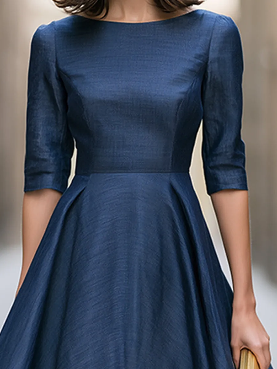 Tulle Hem Bateau Neck A-Line Midi Dress sold by Mooyius product image thumbnail 3
