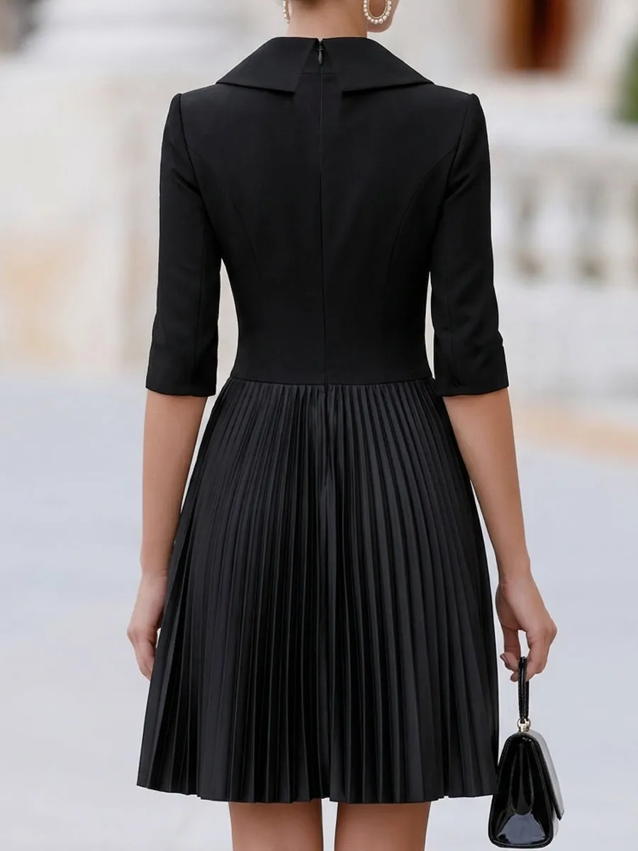 Tailored Blazer-Inspired Bodice Pleated Mini Dress sold by Mooyius product image thumbnail 4