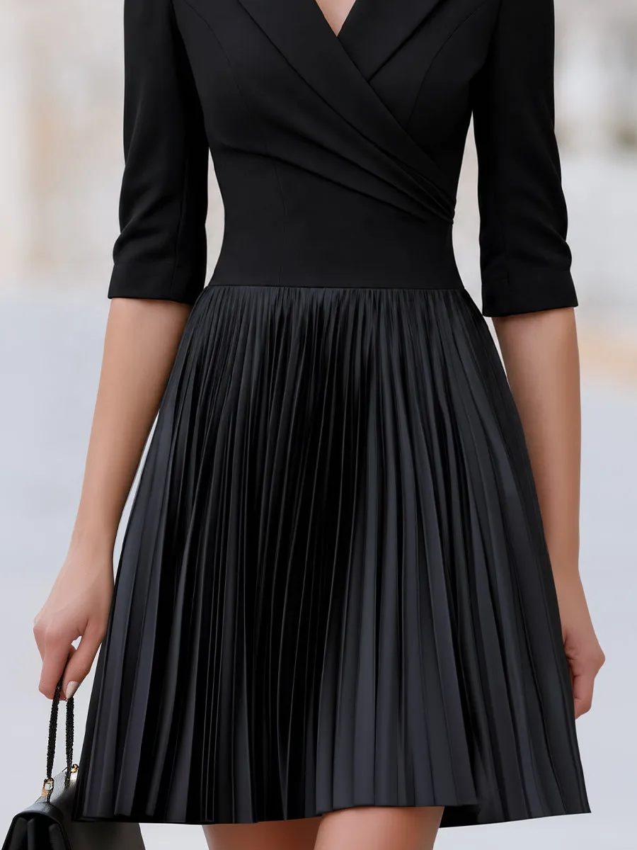 Tailored Blazer-Inspired Bodice Pleated Mini Dress sold by Mooyius product image thumbnail 3