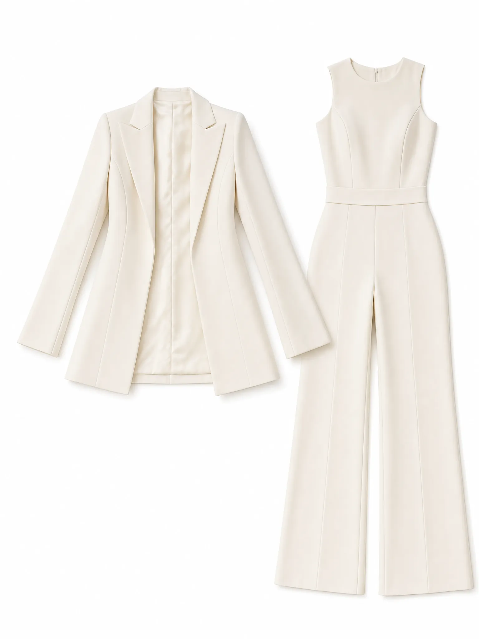 Elegant Cape-Style Blazer And Sleeveless Wide-Leg Jumpsuit Two-piece Set sold by Mooyius product image thumbnail 4