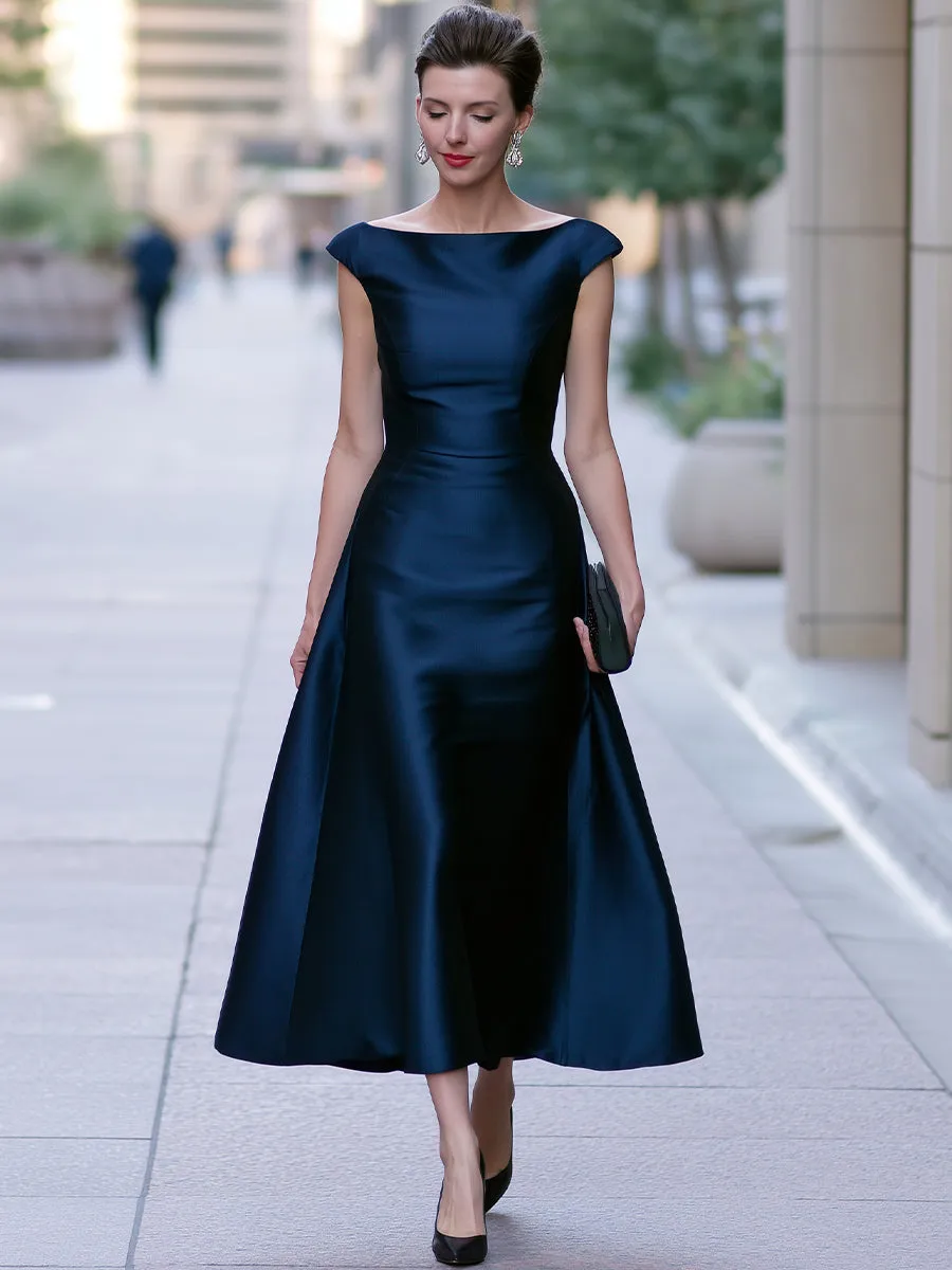 Boat-Neck Cap-Sleeve Midi Dress sold by Mooyius product image thumbnail 2