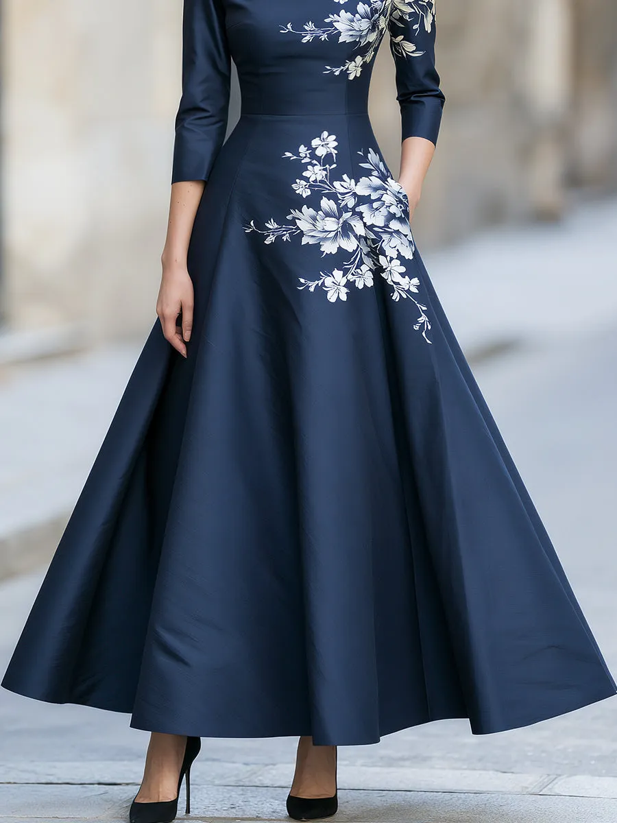 Floral Print Off-Shoulder A-line Midi Dress sold by Mooyius product image thumbnail 3