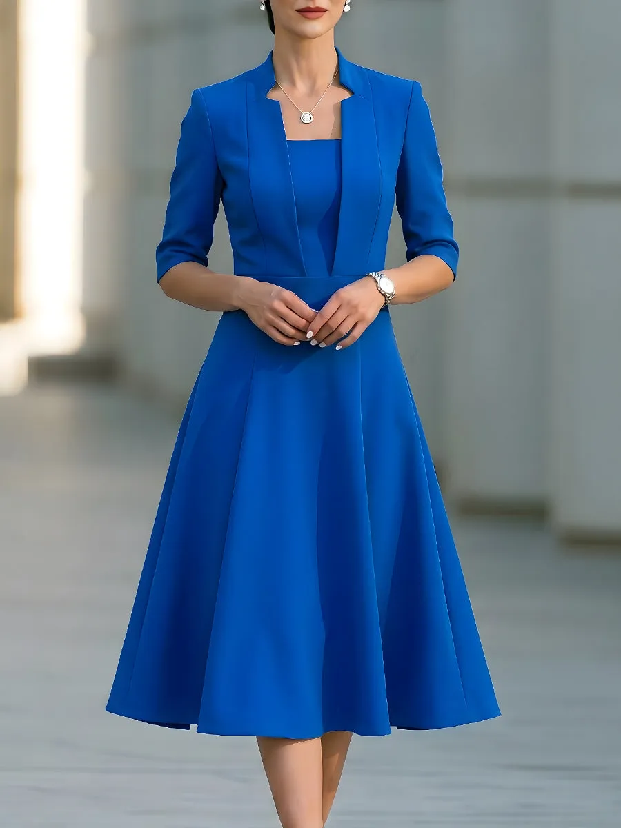 Slim-fit Suit A-line Midi Dress sold by Mooyius