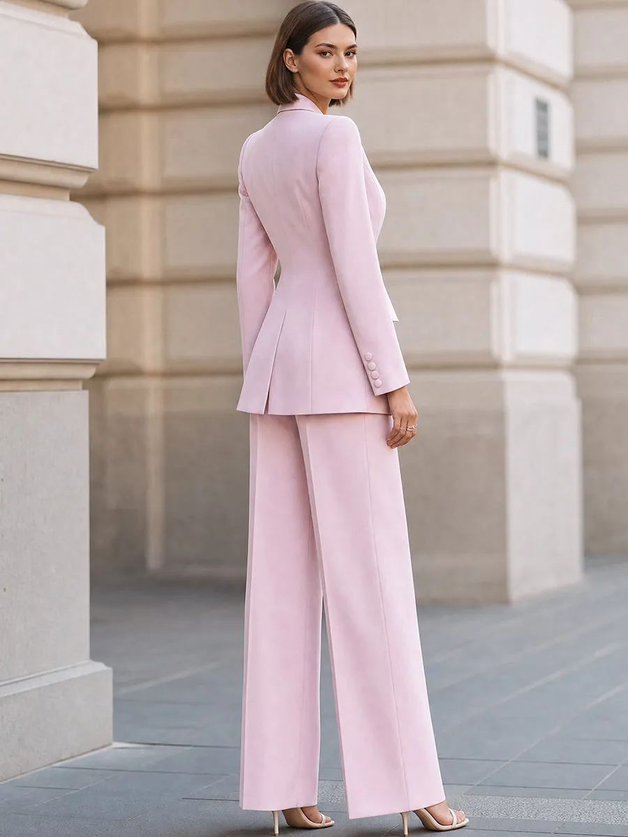 Sculpted Square-Neck Blazer And Wide-Leg Pants Set sold by Mooyius product image thumbnail 2