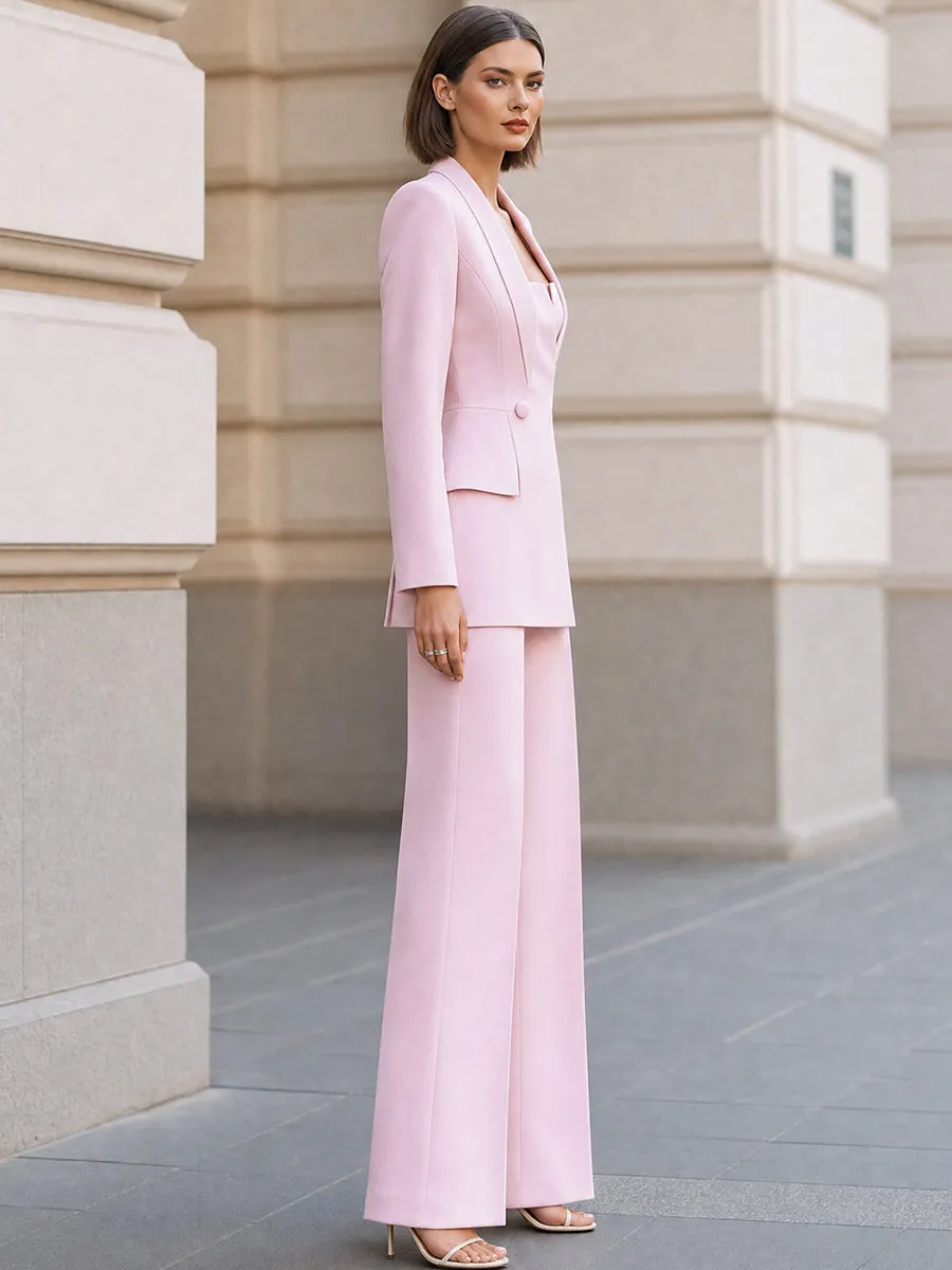 Sculpted Square-Neck Blazer And Wide-Leg Pants Set sold by Mooyius product image thumbnail 4