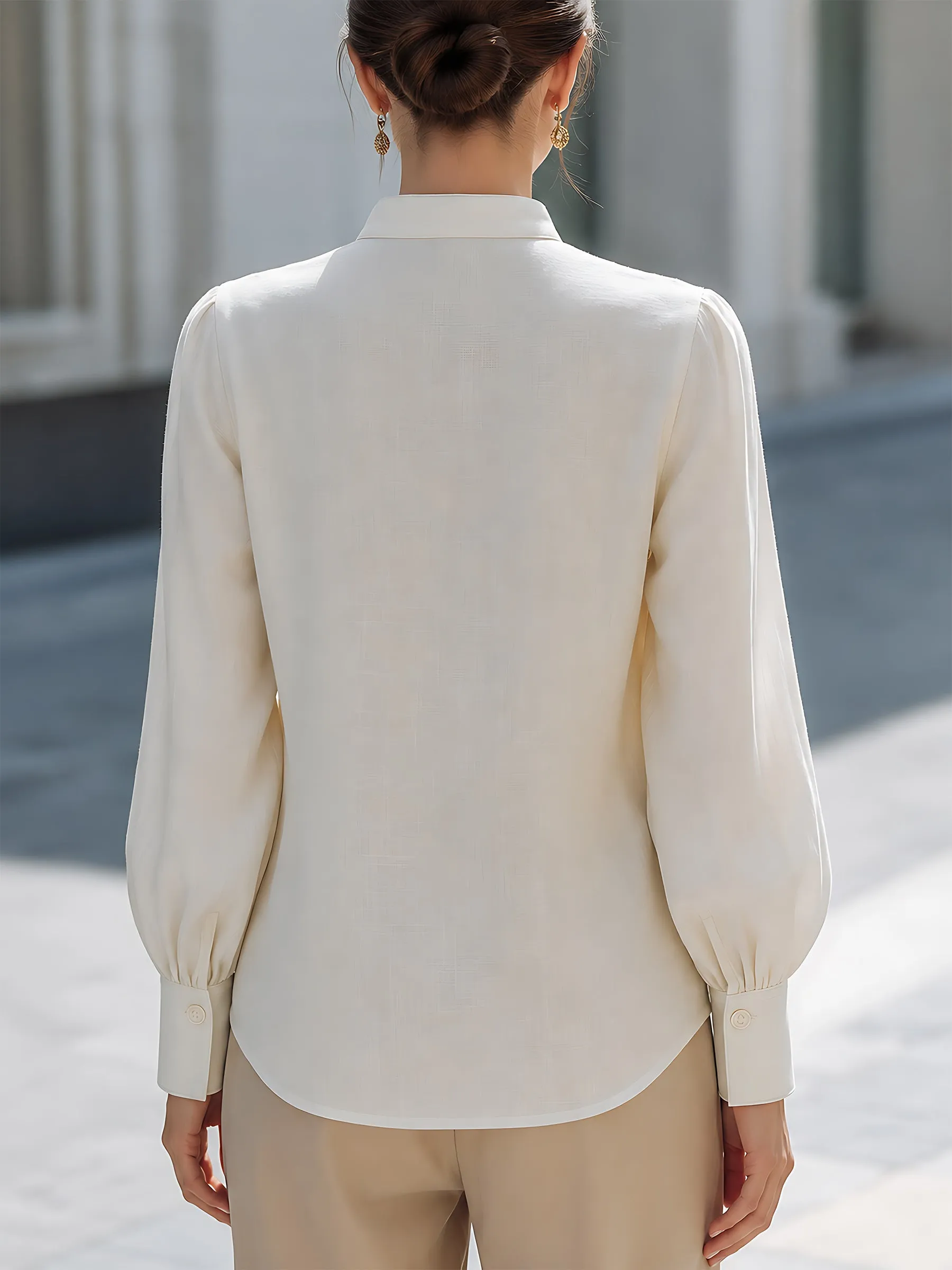 Embroidered Linen Button-Up Blouse sold by Mooyius product image thumbnail 4