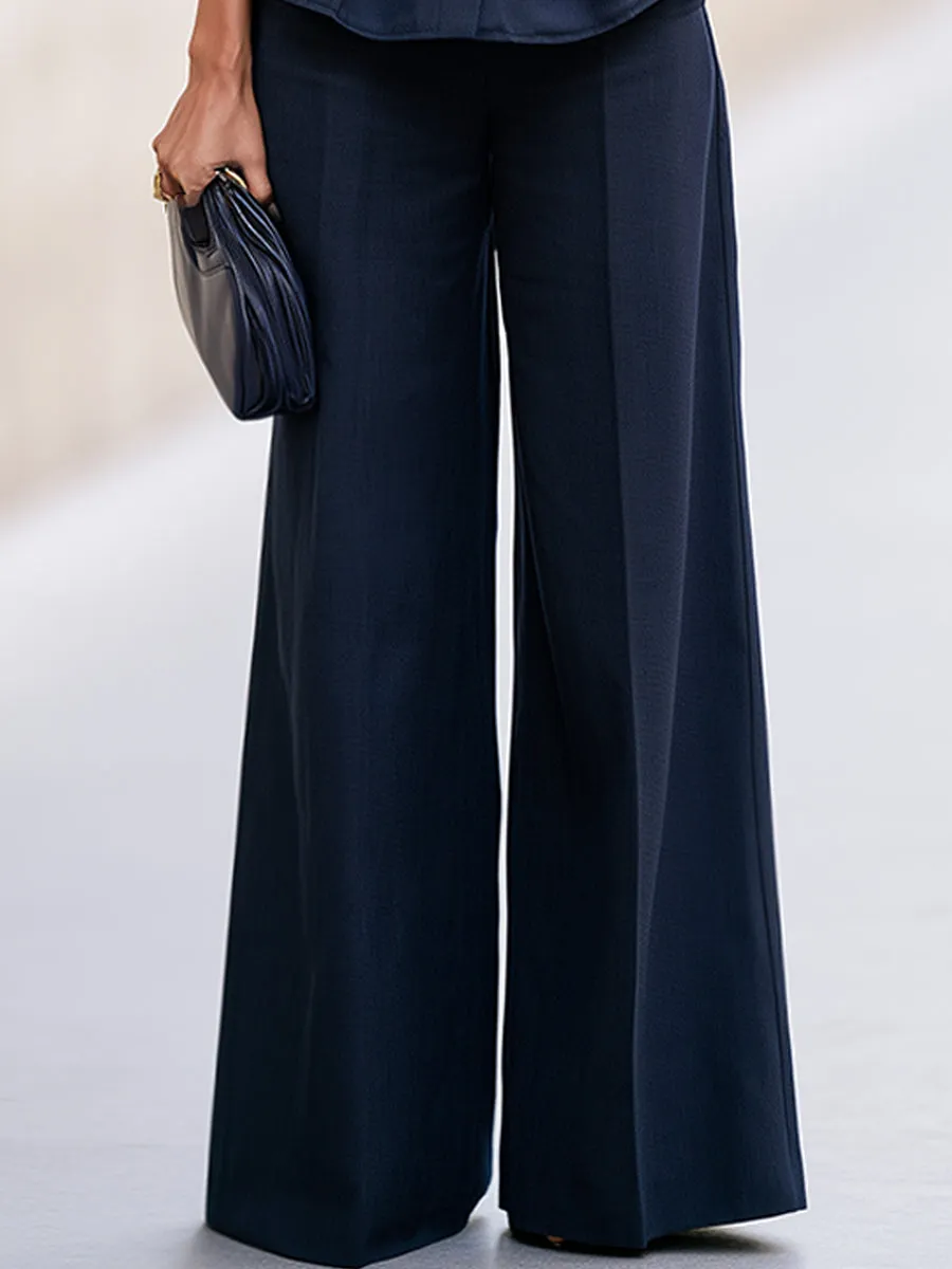 Tailored Peplum Blazer & Wide-Leg Pants Two-Piece Set sold by Mooyius product image thumbnail 3
