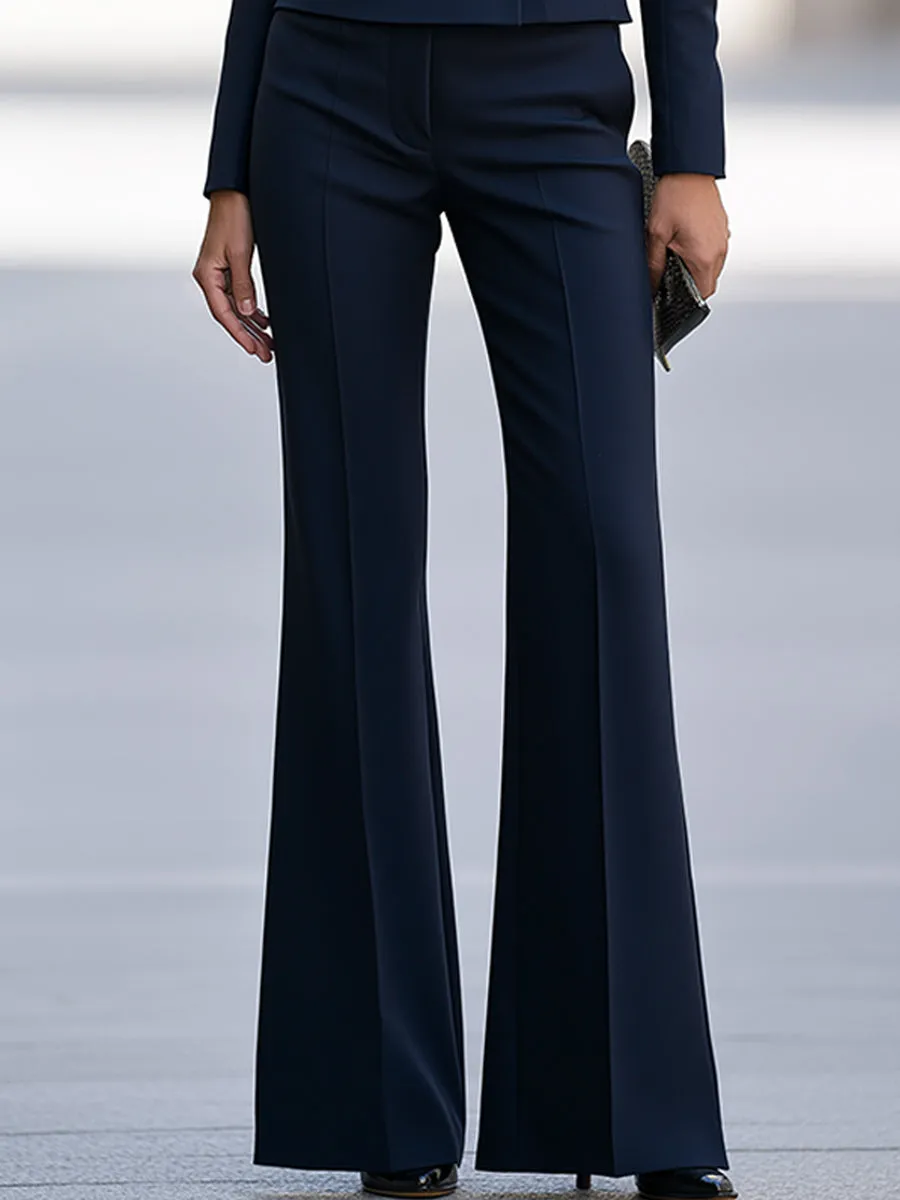 Elegant Double-Breasted Blazer And Flared Pants Set sold by Mooyius product image thumbnail 5