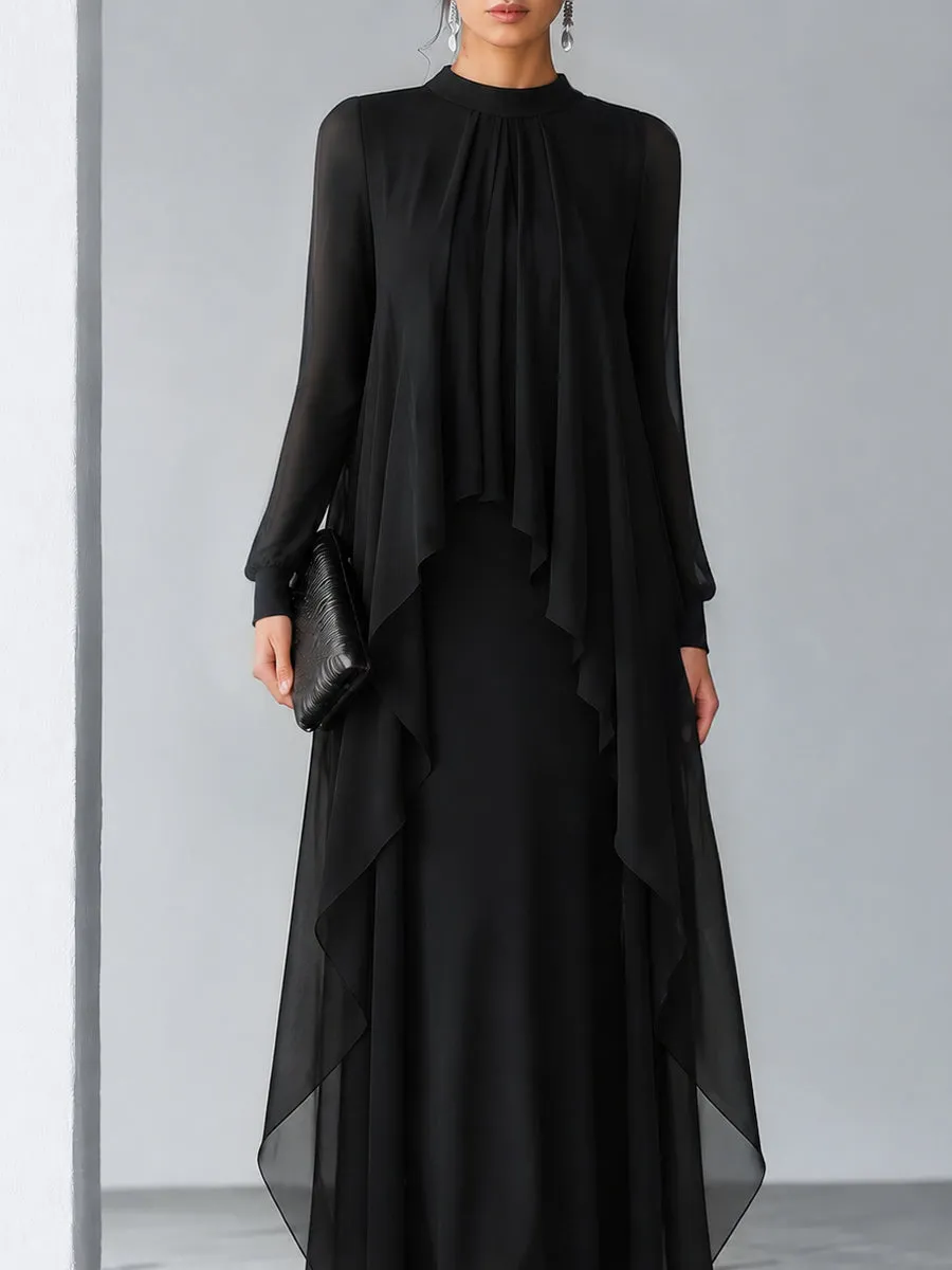 Relaxed Flowing Layered Chiffon Maxi Dress sold by Mooyius product image thumbnail 2