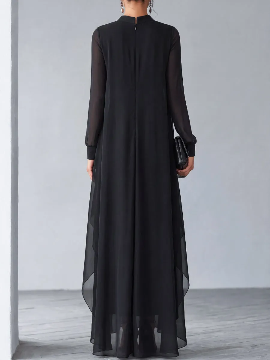 Relaxed Flowing Layered Chiffon Maxi Dress sold by Mooyius product image thumbnail 4
