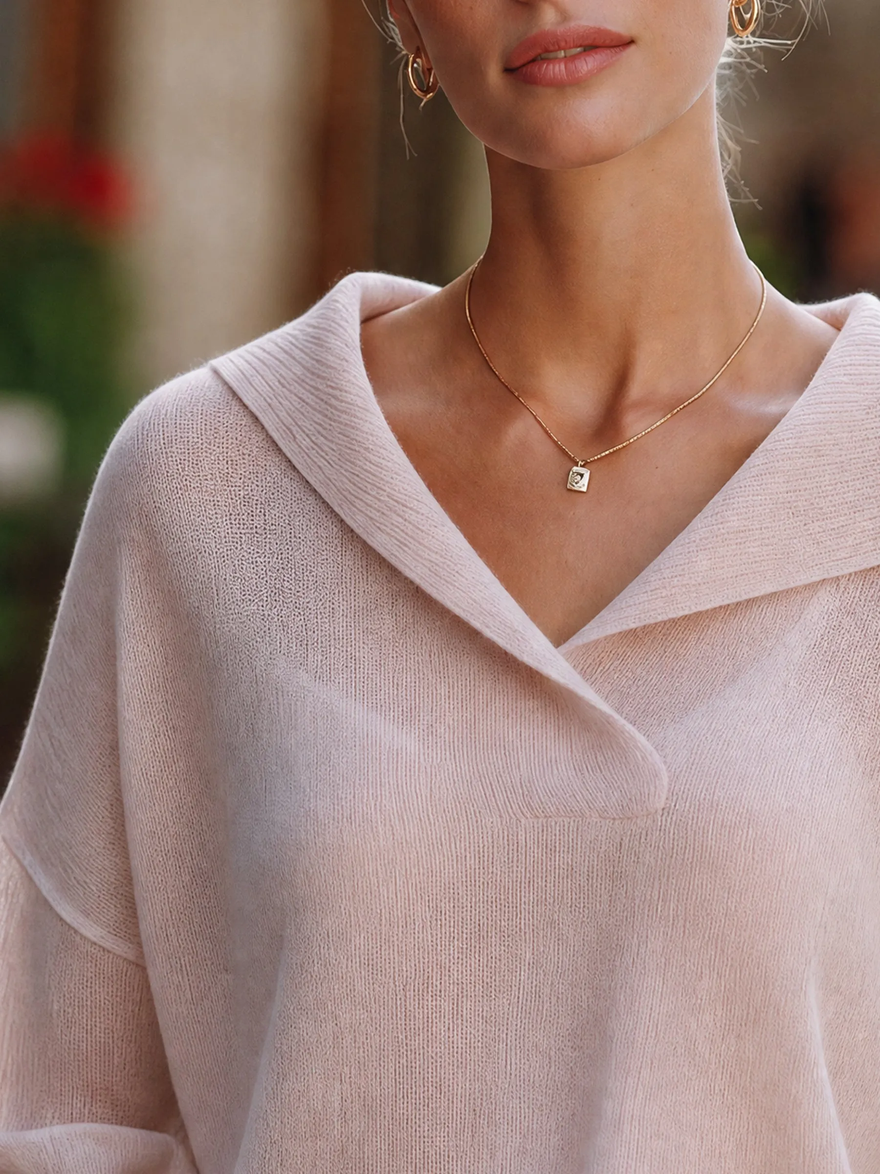 Collar-Neck Relaxed-Fit Knit Pullover Top sold by Mooyius product image thumbnail 3