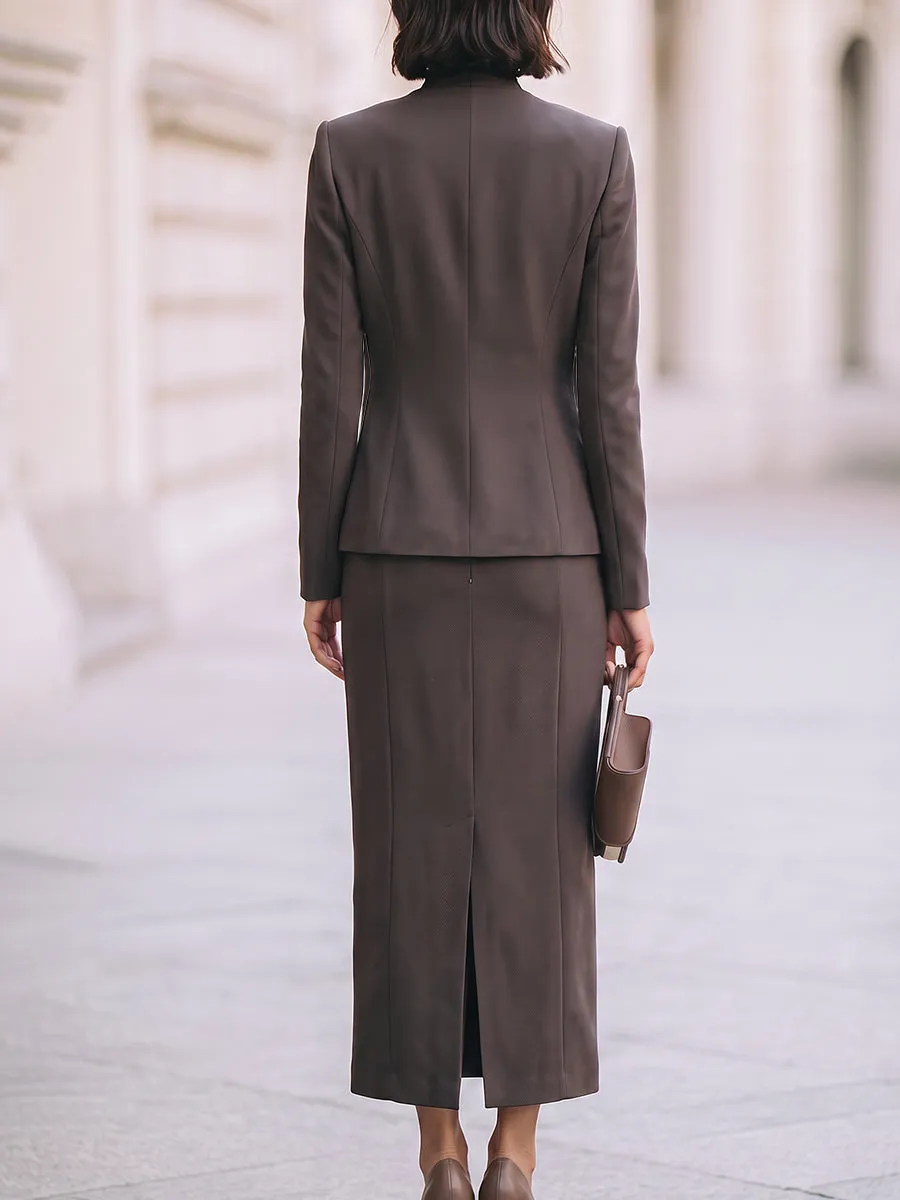 Belted Blazer And Maxi Dress Set sold by Mooyius product image thumbnail 4