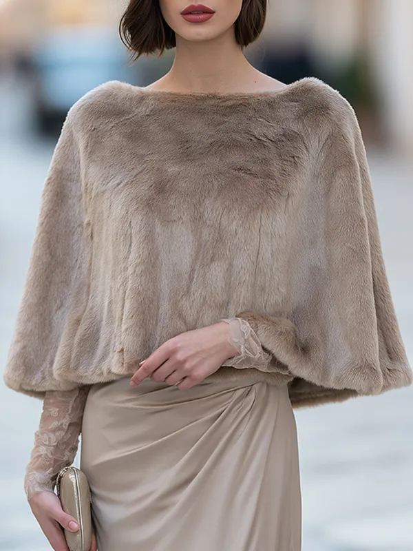 Elegant Plush Faux Fur Cape made by Mooyius