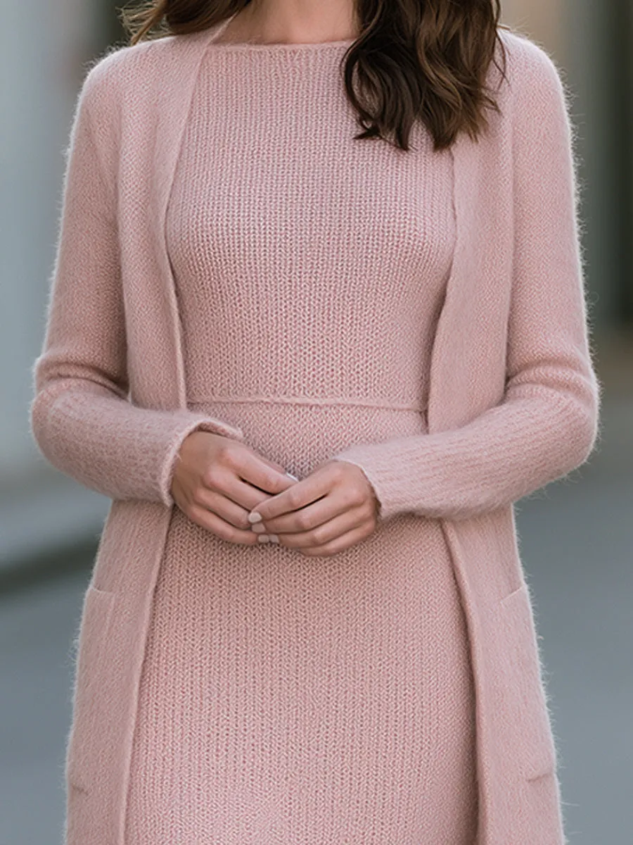 Soft Knit Midi Dress & Longline Cardigan Set sold by Mooyius product image thumbnail 5