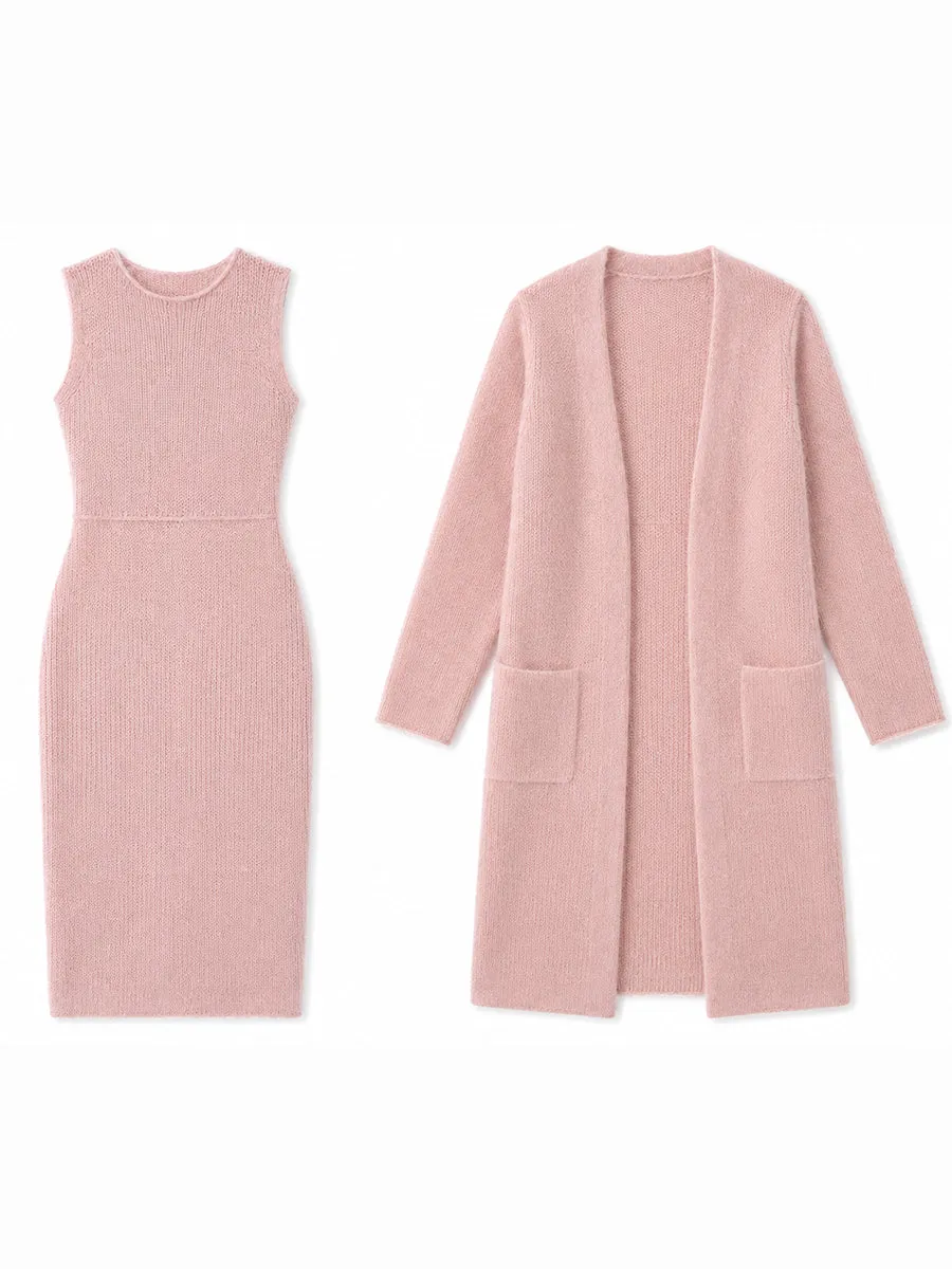 Soft Knit Midi Dress & Longline Cardigan Set sold by Mooyius product image thumbnail 4