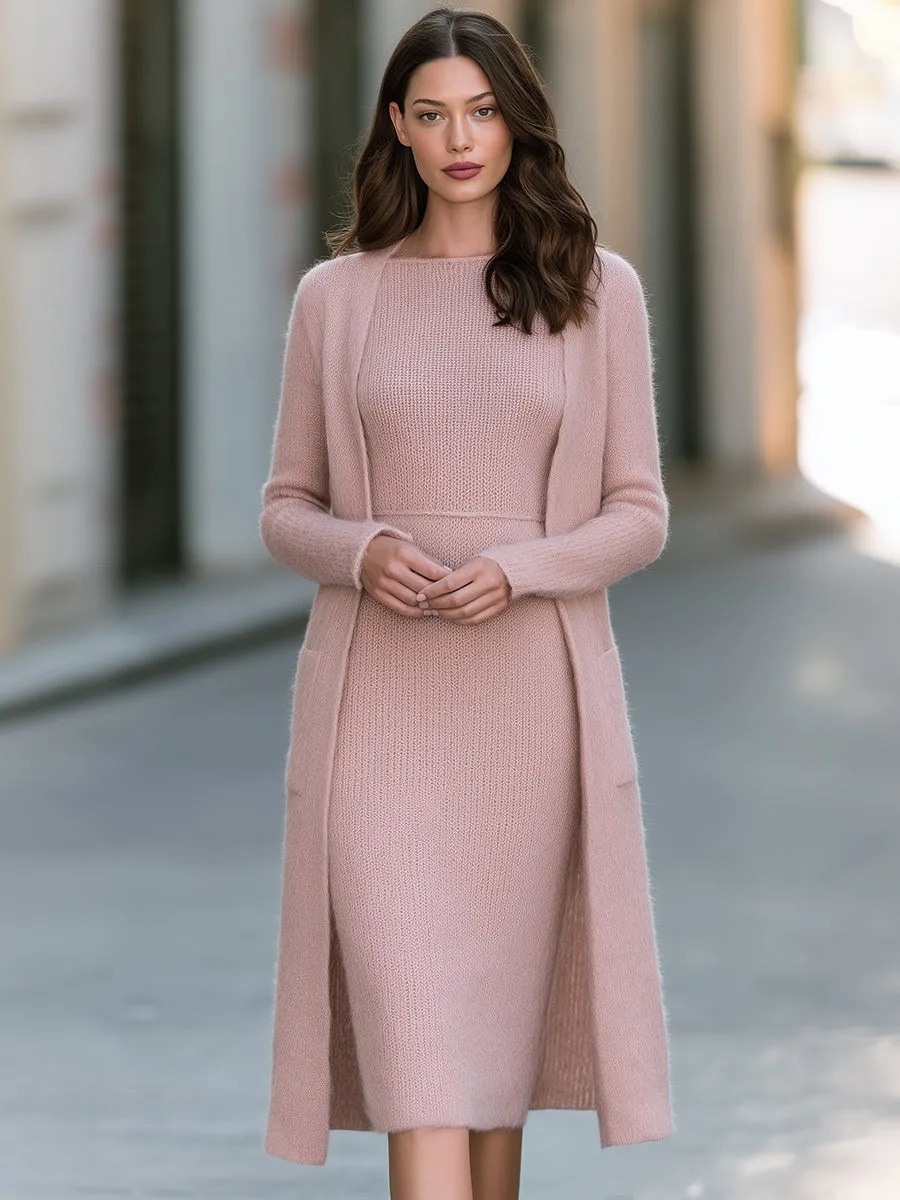Soft Knit Midi Dress & Longline Cardigan Set sold by Mooyius product image thumbnail 3