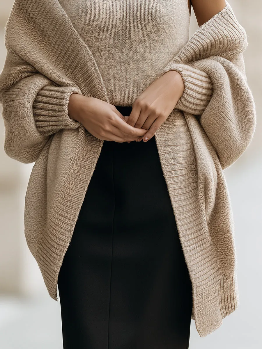 Sleeveless Turtleneck and Oversized Cardigan Two-Piece Set sold by Mooyius product image thumbnail 4
