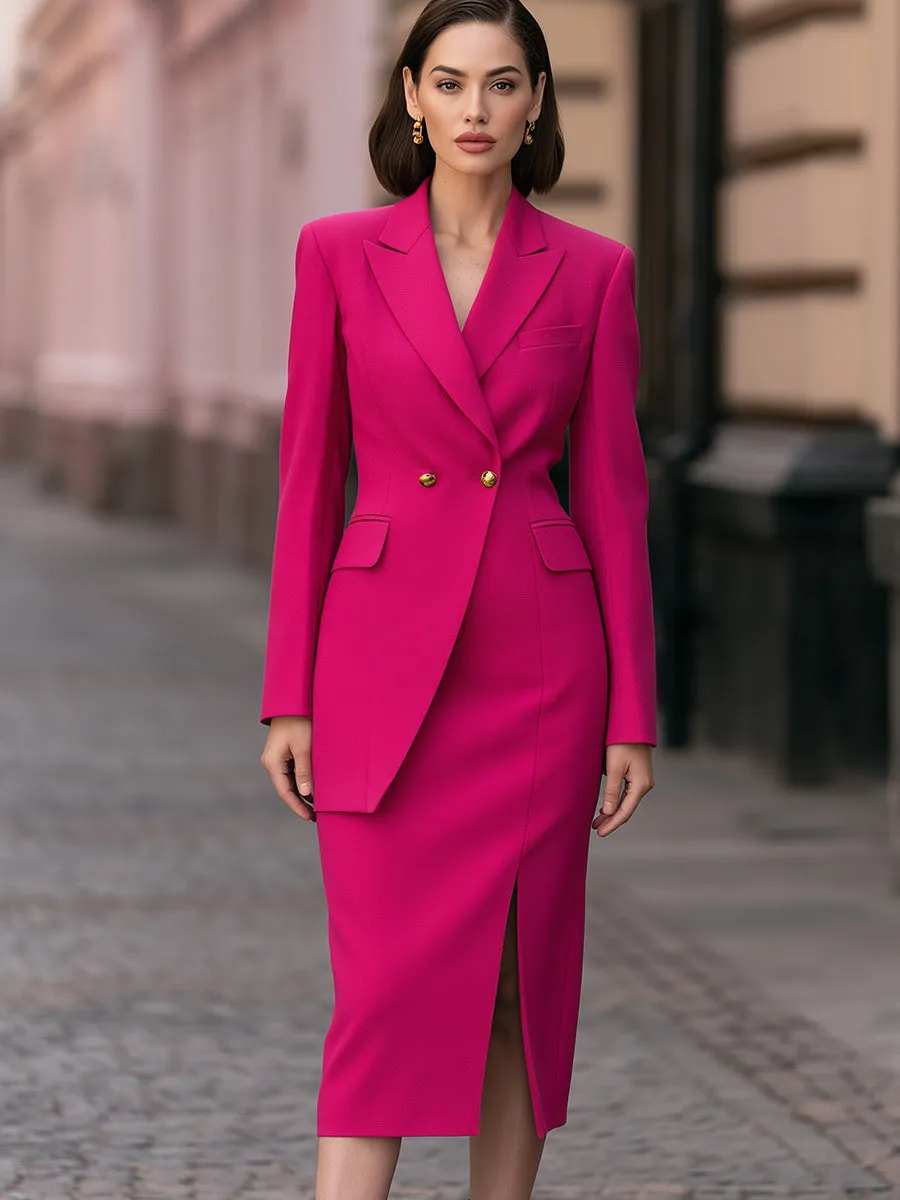 Double-Breasted Blazer Midi Dress sold by Mooyius product image thumbnail 2