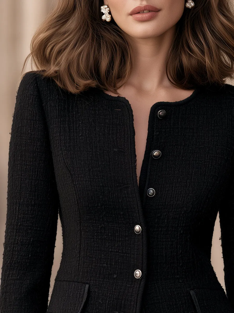 Floral Appliqué Tweed Tailored Jacket sold by Mooyius product image thumbnail 3