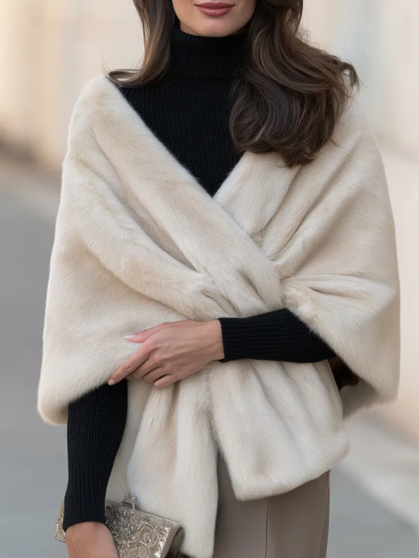 Women's Faux-fur Wrap-style Cape/shawl made by Mooyius