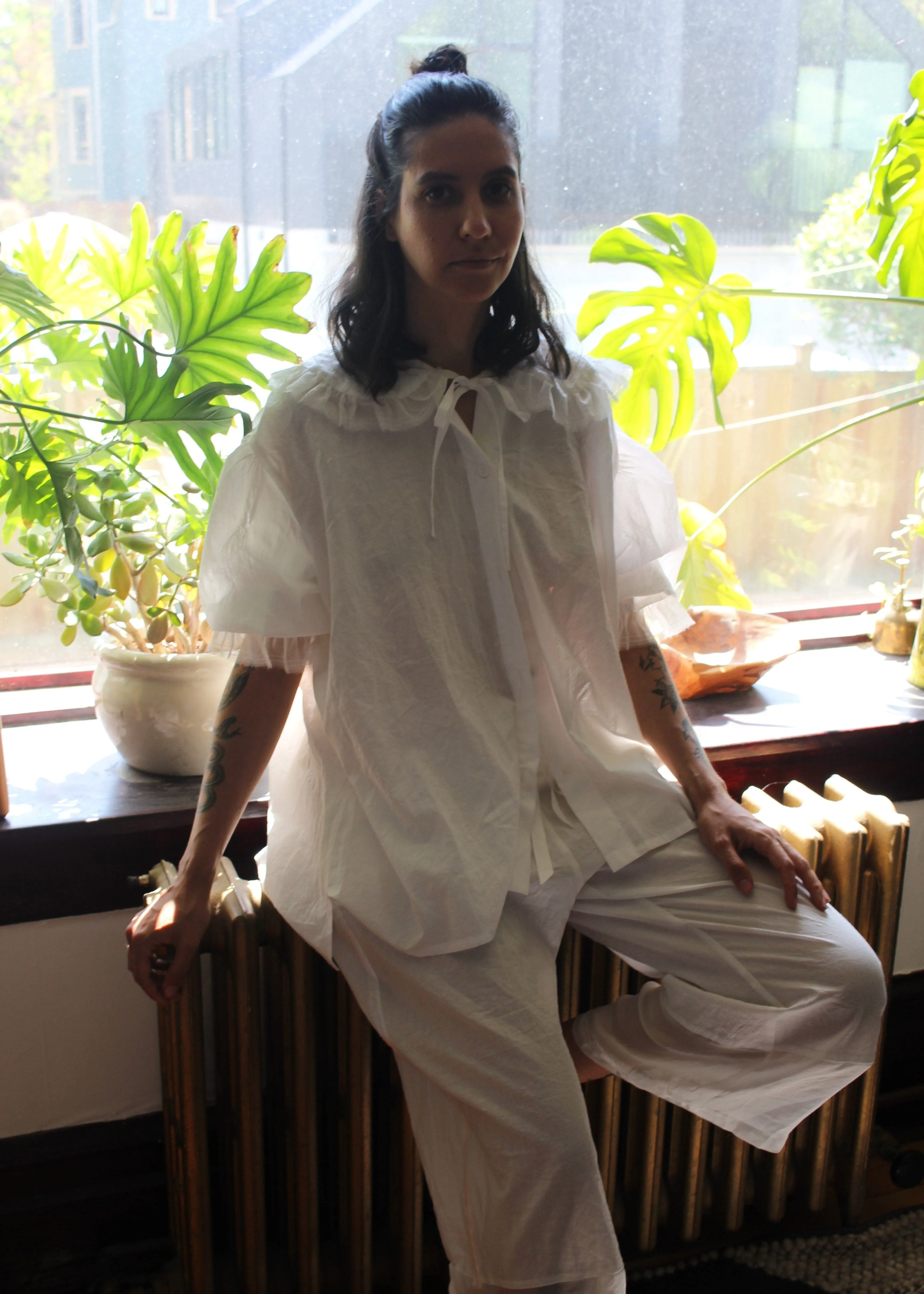 Romantic Shirt with Silk Trim Details sold by Smith Bowen product image thumbnail 5