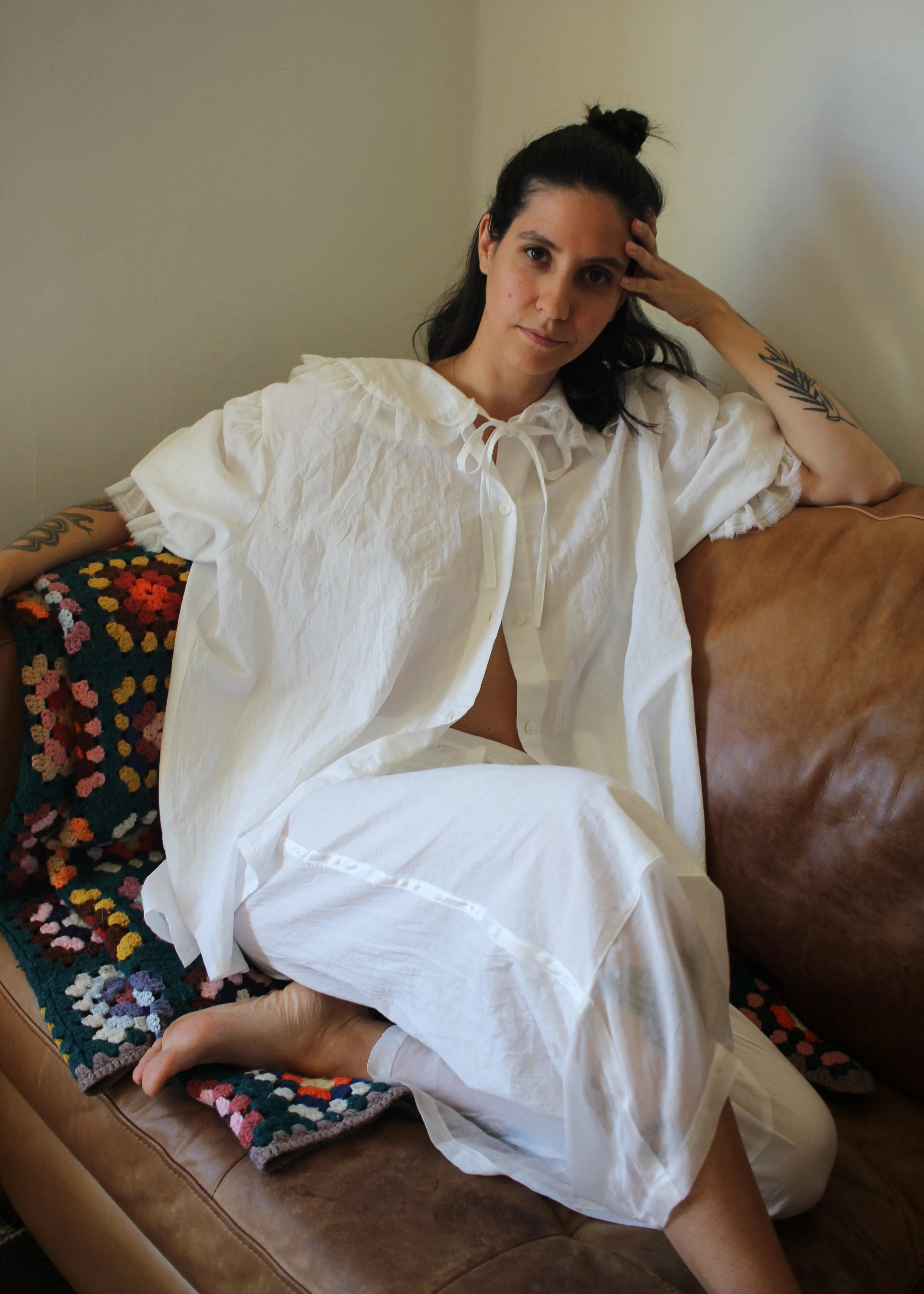 Romantic Shirt with Silk Trim Details sold by Smith Bowen product image thumbnail 4