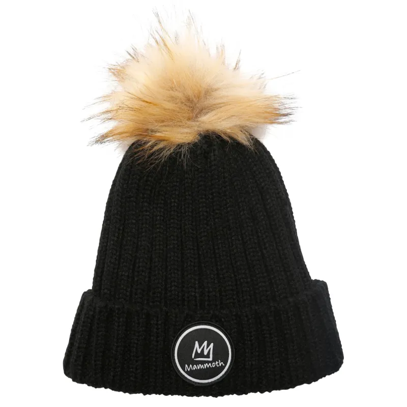 Crown Patch Knit Pom Beanie sold by Mammoth