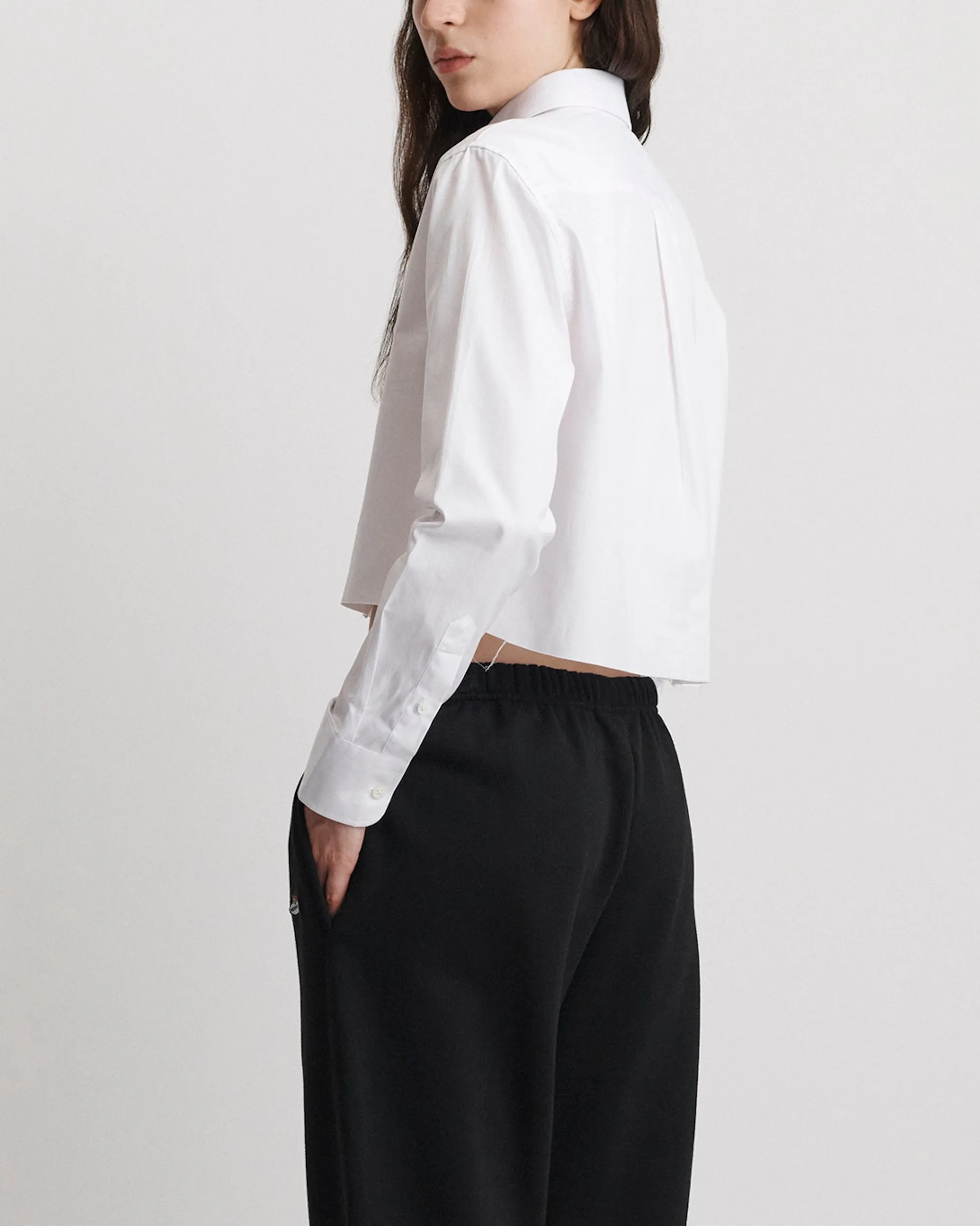 Cropped Shirt in White sold by Homme Girls product image thumbnail 4