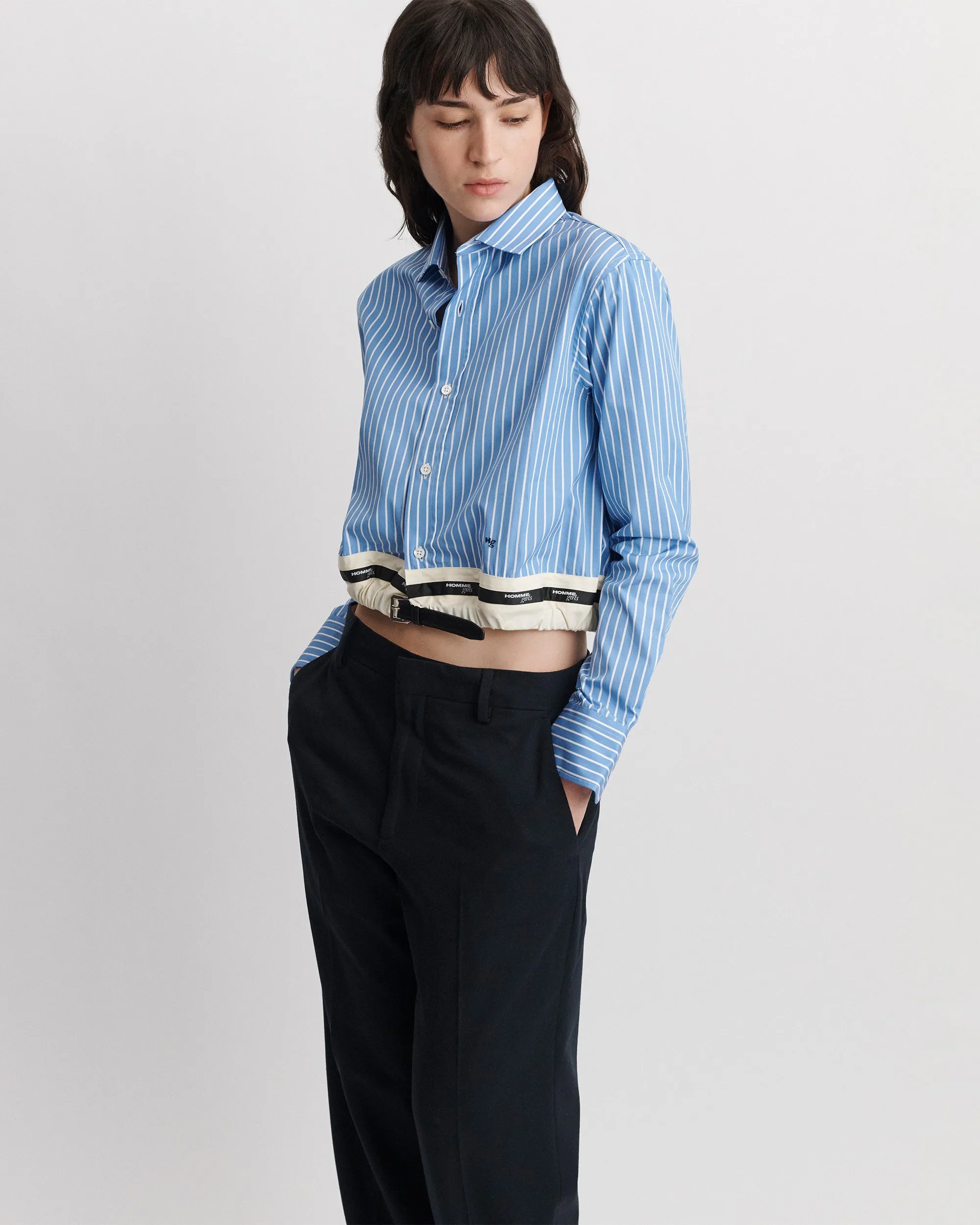Belted Shirt in Classic Stripe sold by Homme Girls product image thumbnail 2