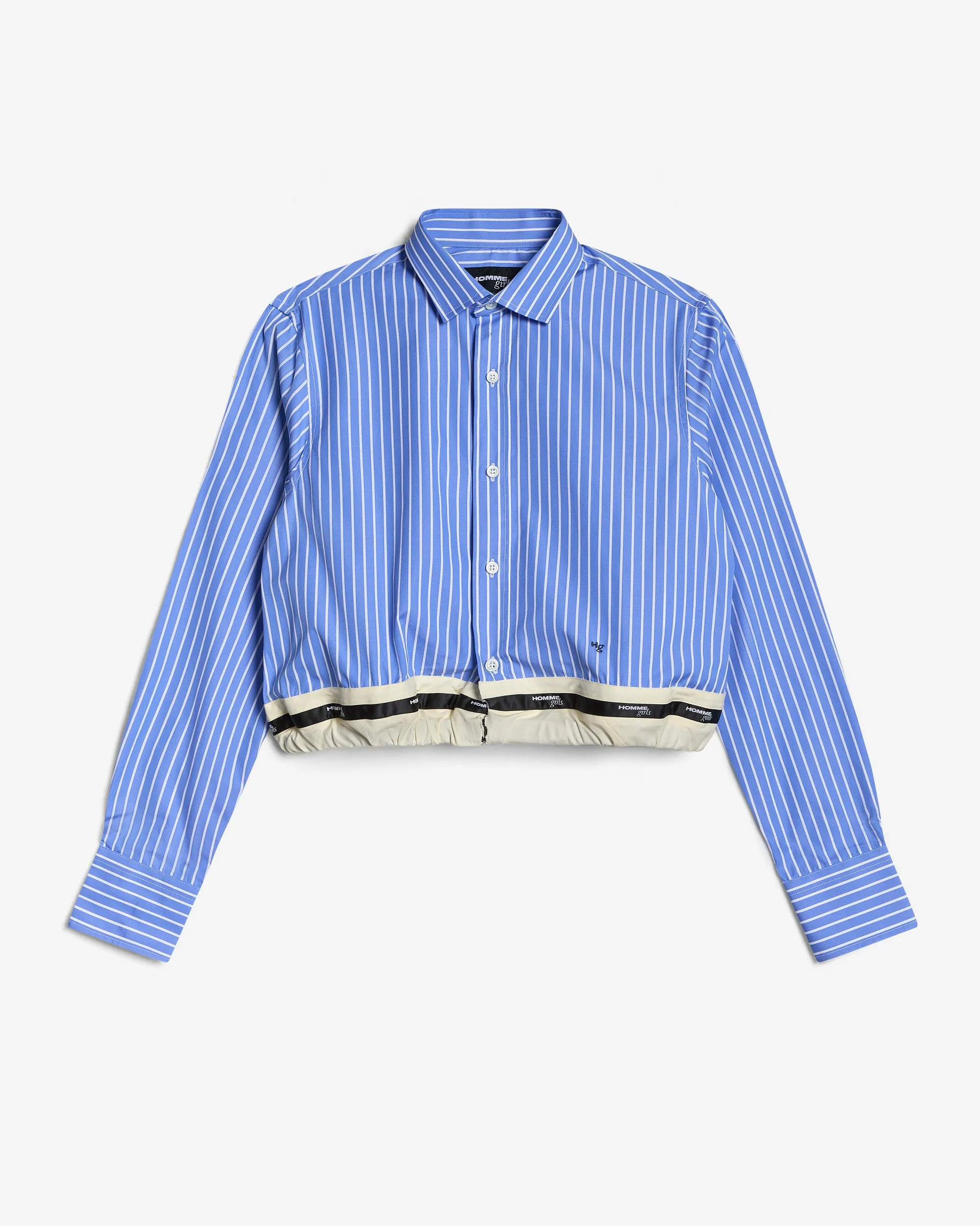 Belted Shirt in Classic Stripe sold by Homme Girls