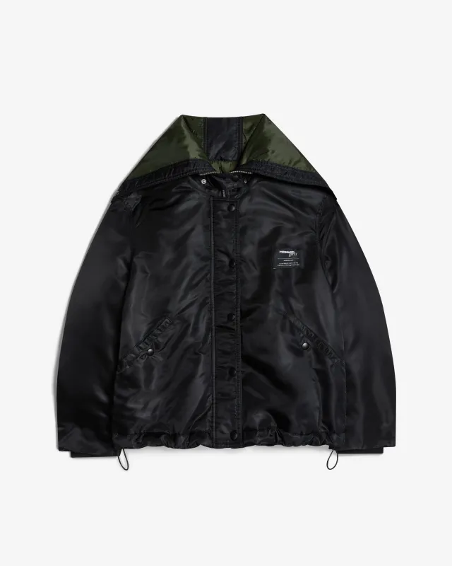 Nylon Bomber in Black made by Homme Girls