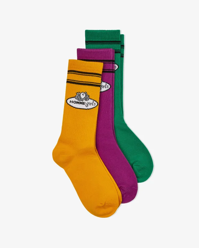 HommeGirls x Fruit Of The Loom Crew Socks (3-Pack) made by Homme Girls