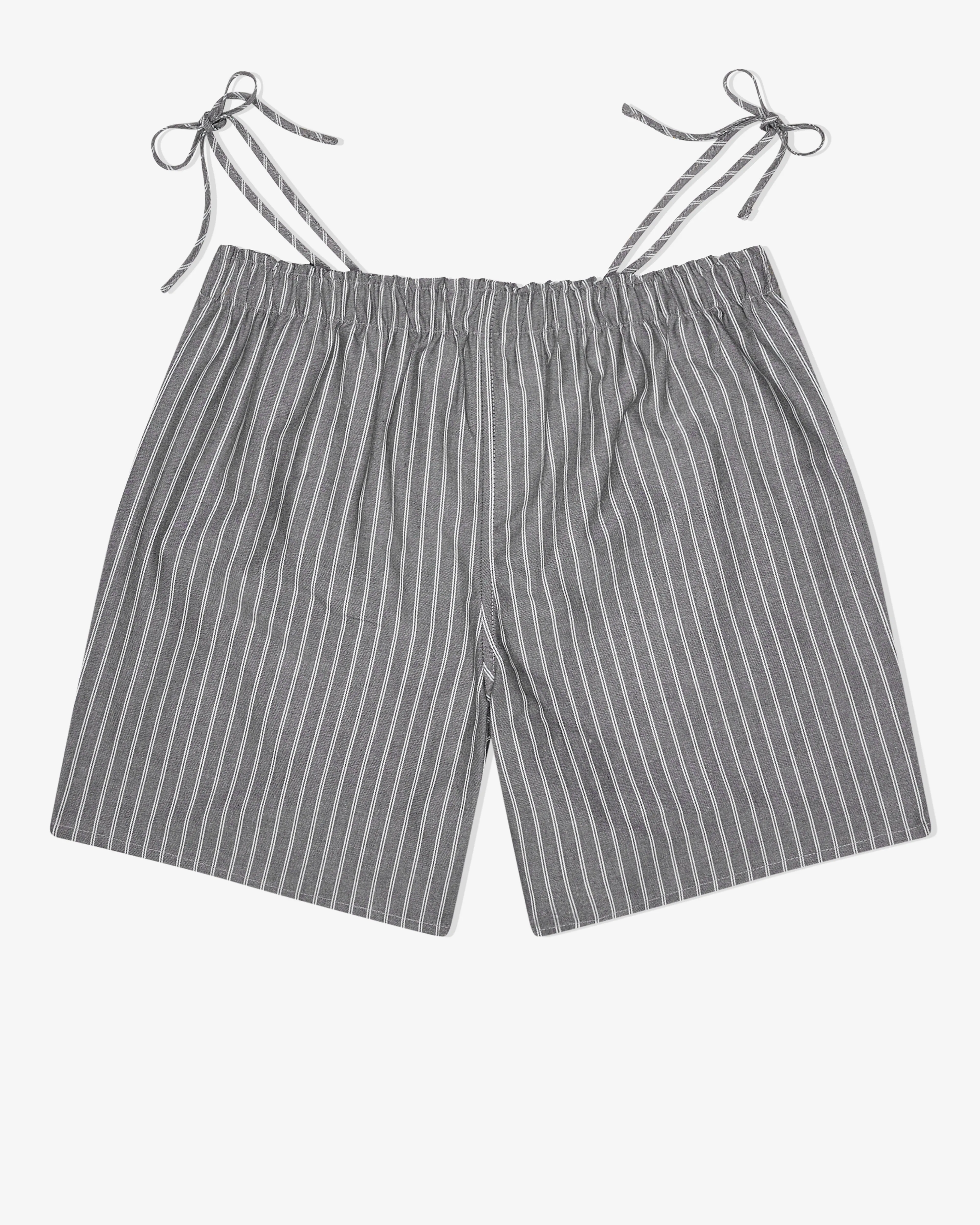 Side Tie Boxer in Oxford Grey Stripe sold by Homme Girls product image thumbnail 2