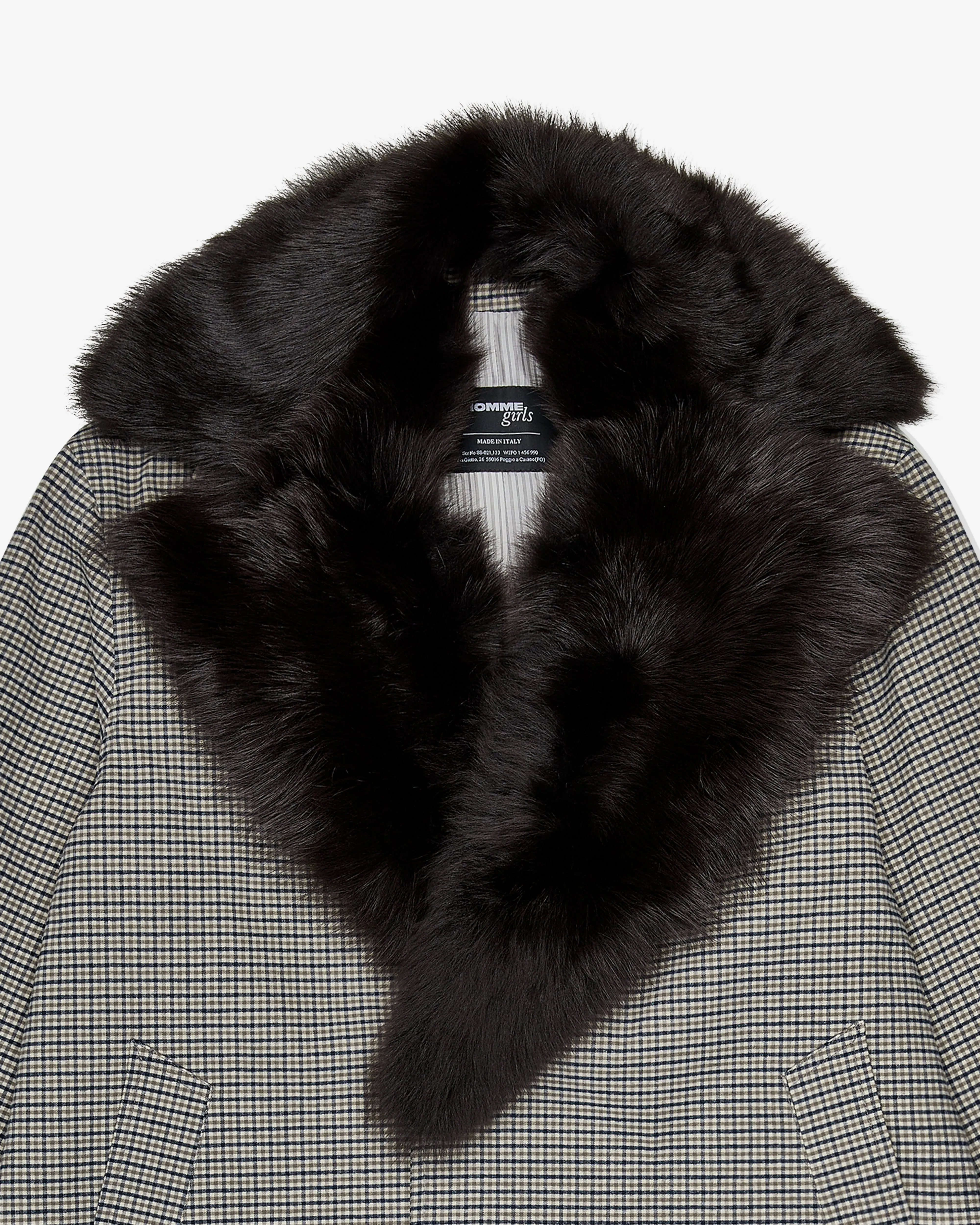 Mac Coat with Shearling Collar in Check Plaid sold by Homme Girls product image thumbnail 4