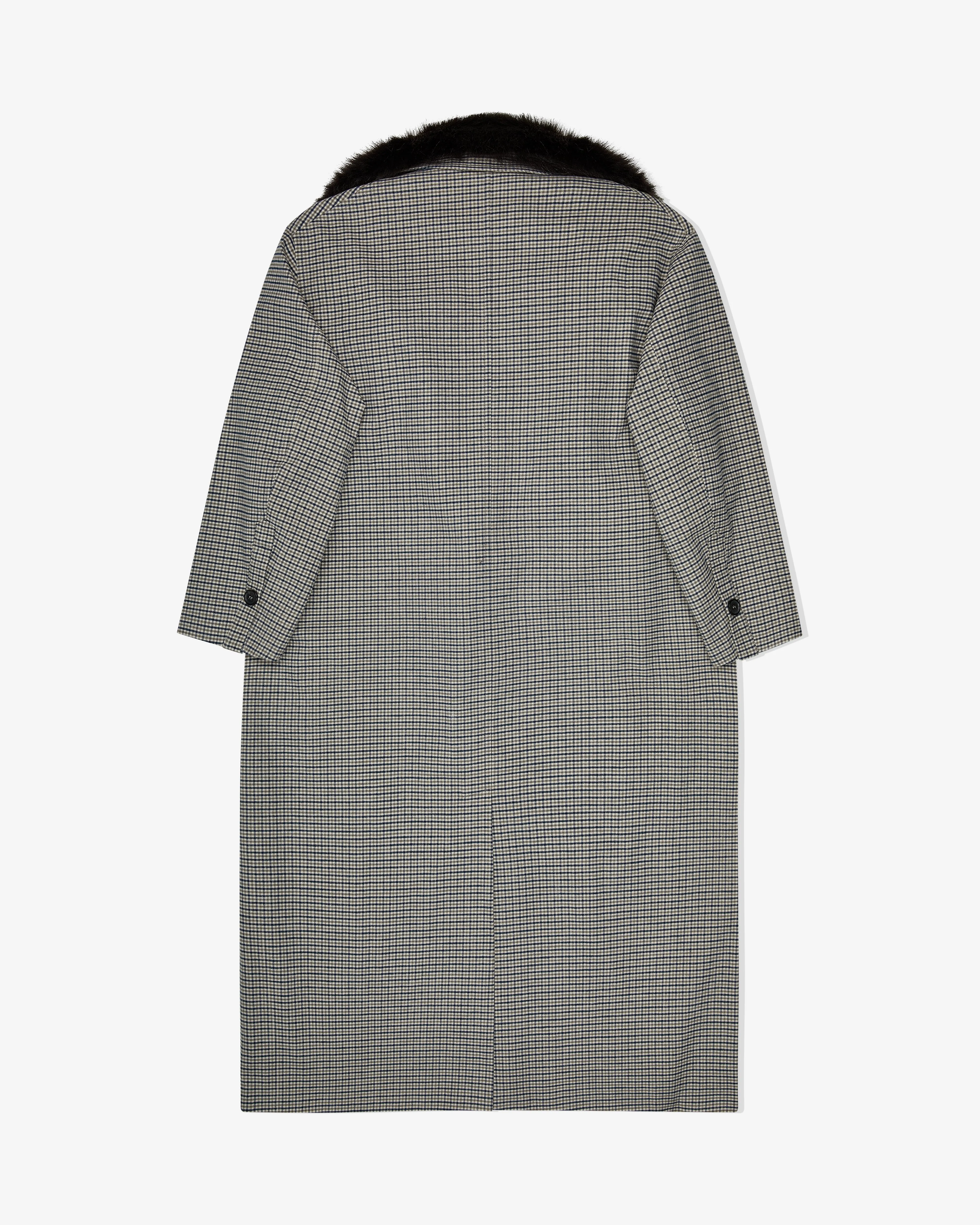 Mac Coat with Shearling Collar in Check Plaid sold by Homme Girls product image thumbnail 3