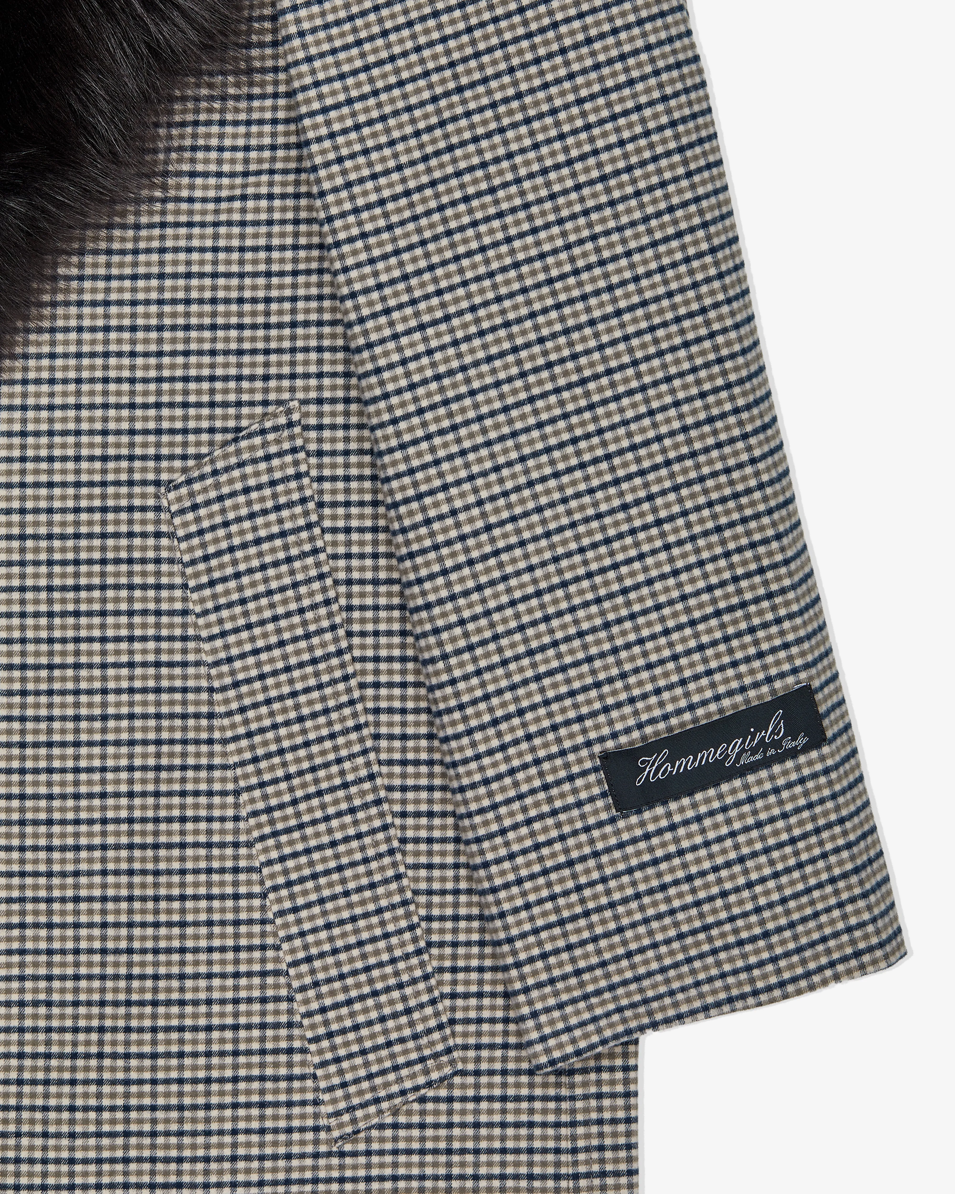Mac Coat with Shearling Collar in Check Plaid sold by Homme Girls product image thumbnail 5