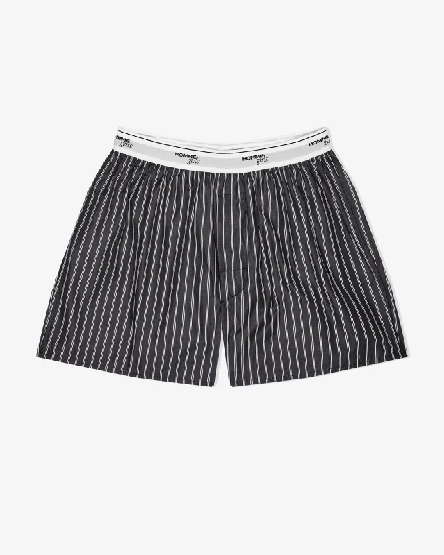 Boxer Shorts in Black Stripe made by Homme Girls