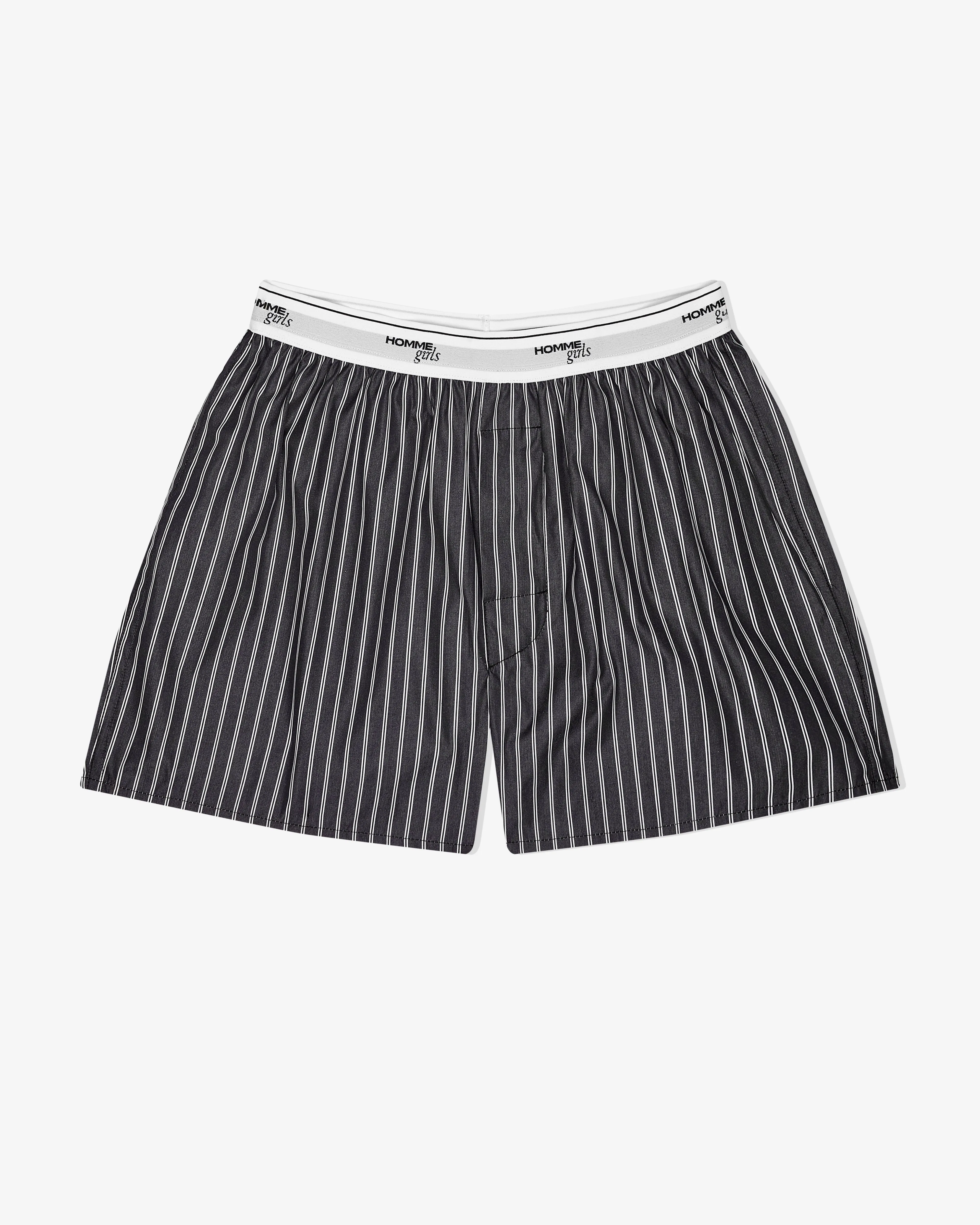 Boxer Shorts in Black Stripe sold by Homme Girls