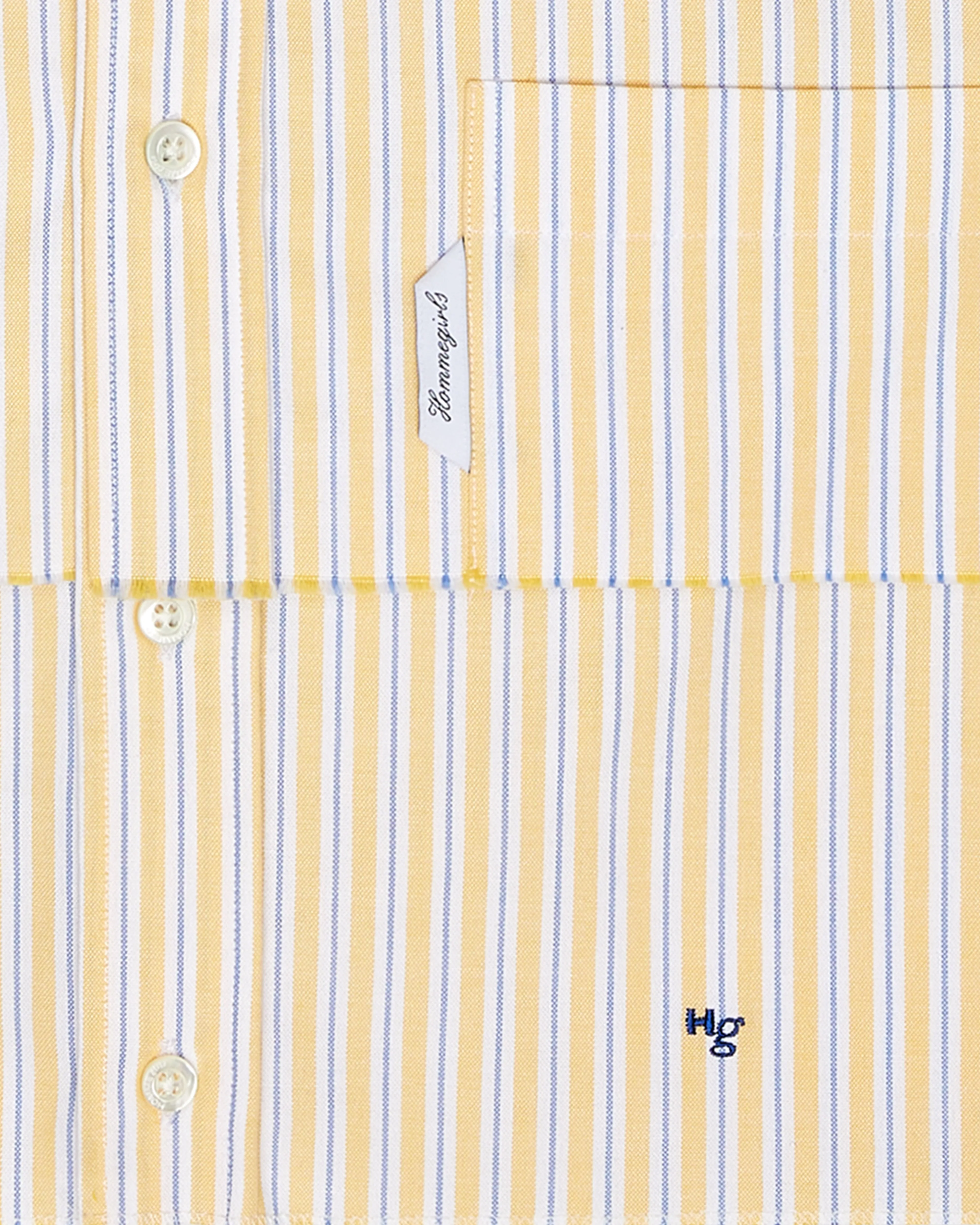 Sleeveless Layered Cropped Shirt in Yellow Oxford Stripe sold by Homme Girls product image thumbnail 3