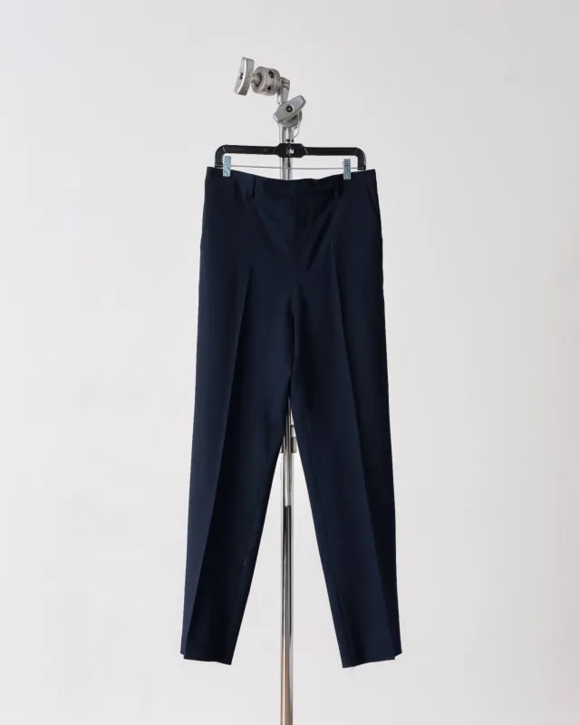 Wool Straight Leg Pant in Navy made by Homme Girls