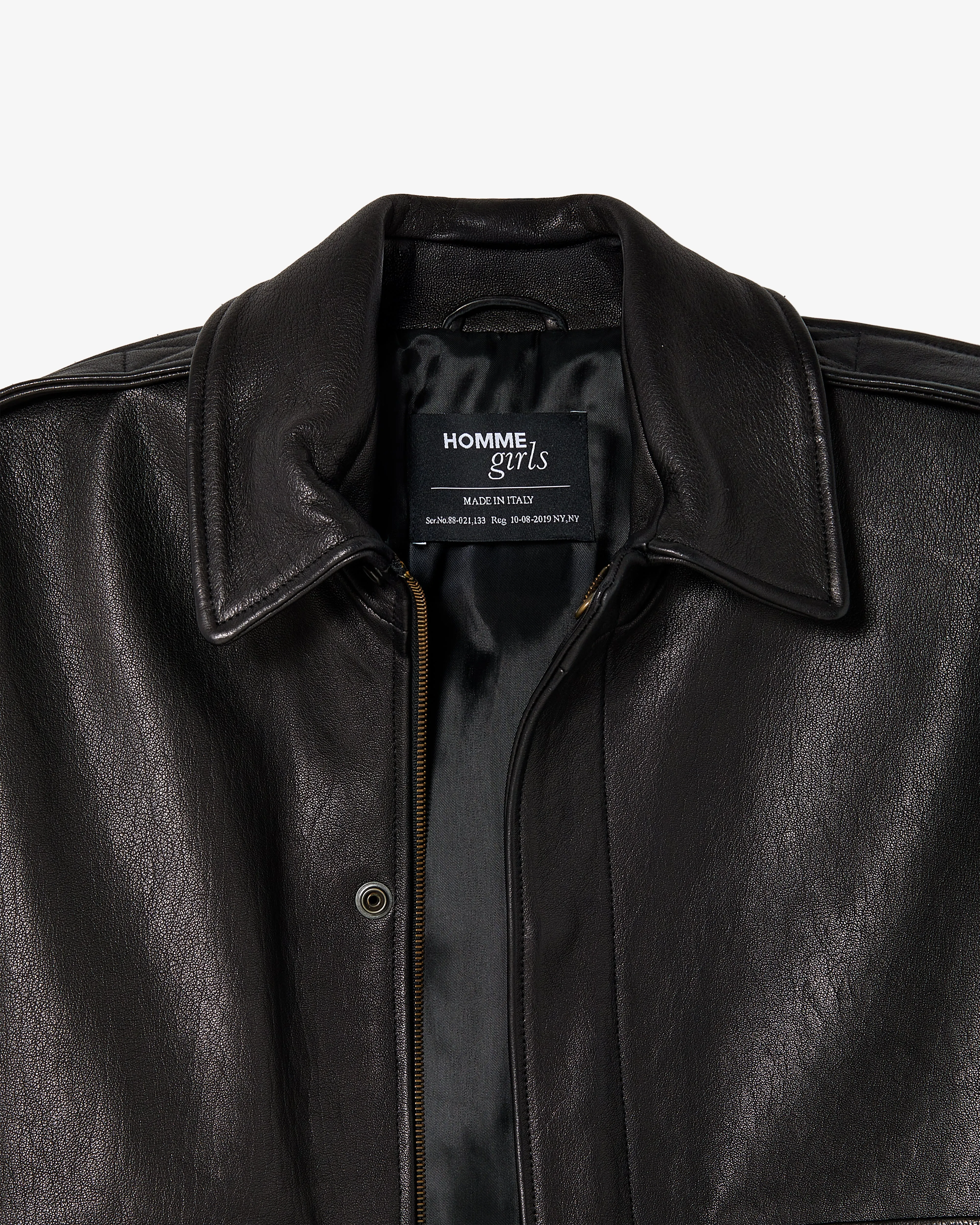 Leather Bomber in Black sold by Homme Girls product image thumbnail 4